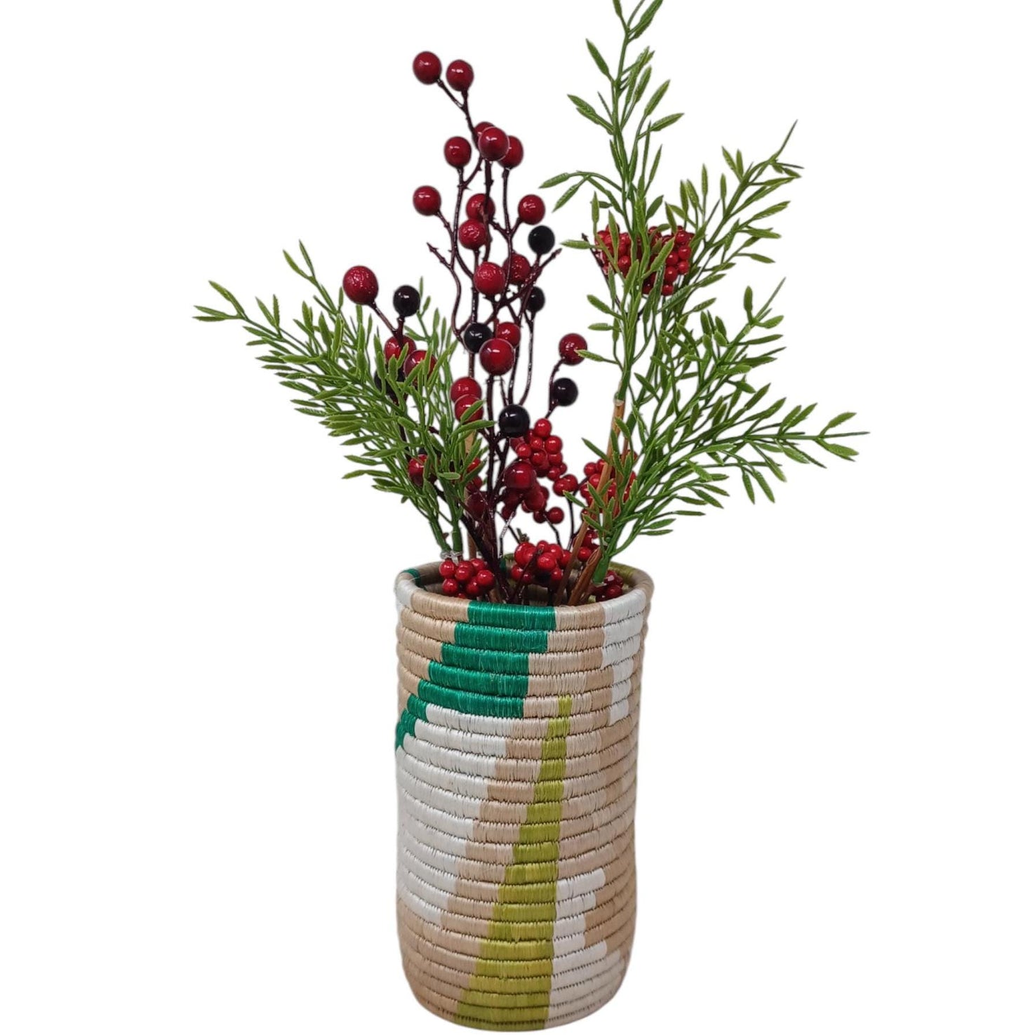 Handwoven Wicker Vase: Boho Home Decor Flower Basket