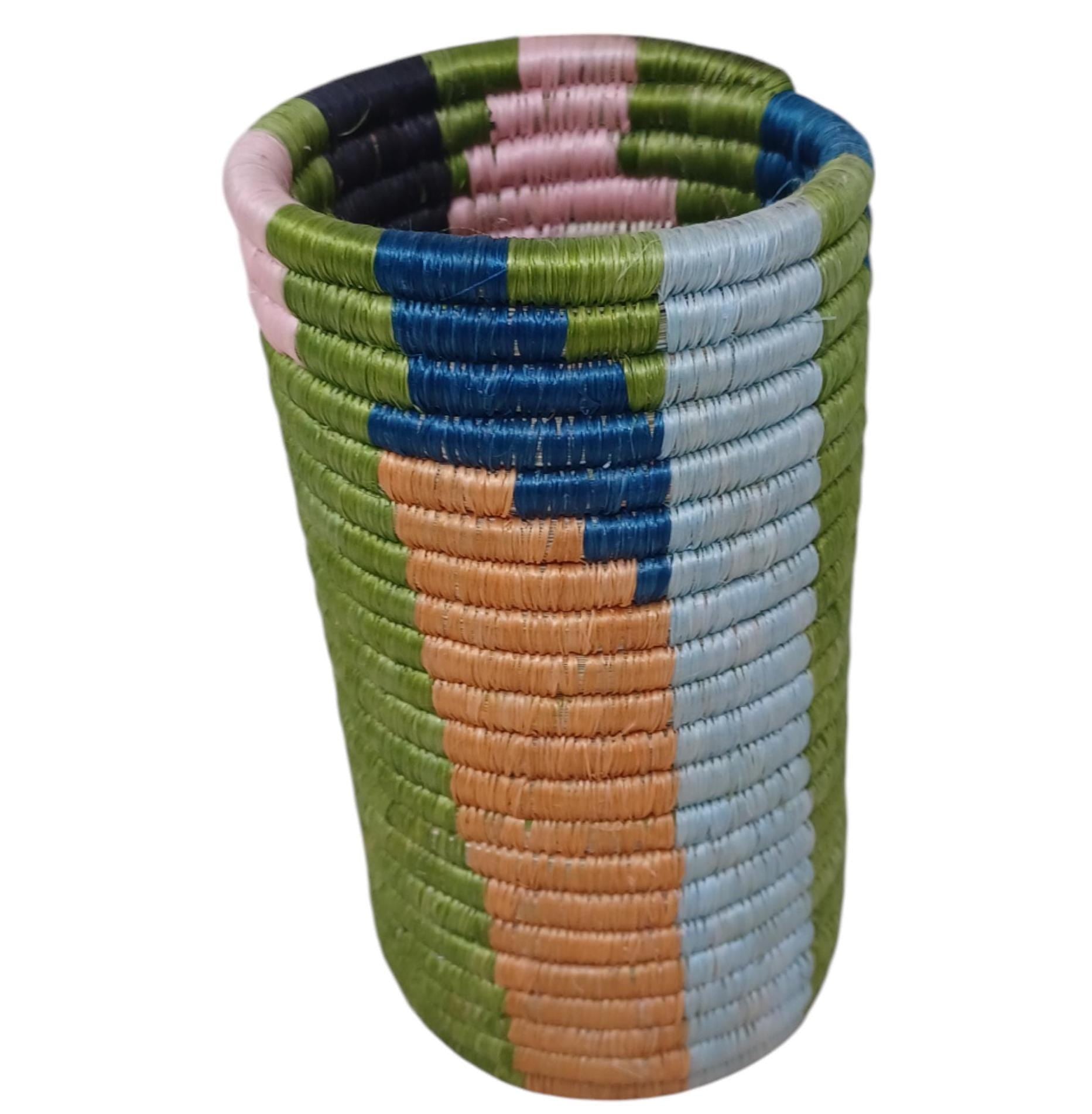 Handwoven Wicker Vase: Bohemian Table Centerpiece, Eco-Friendly Decor