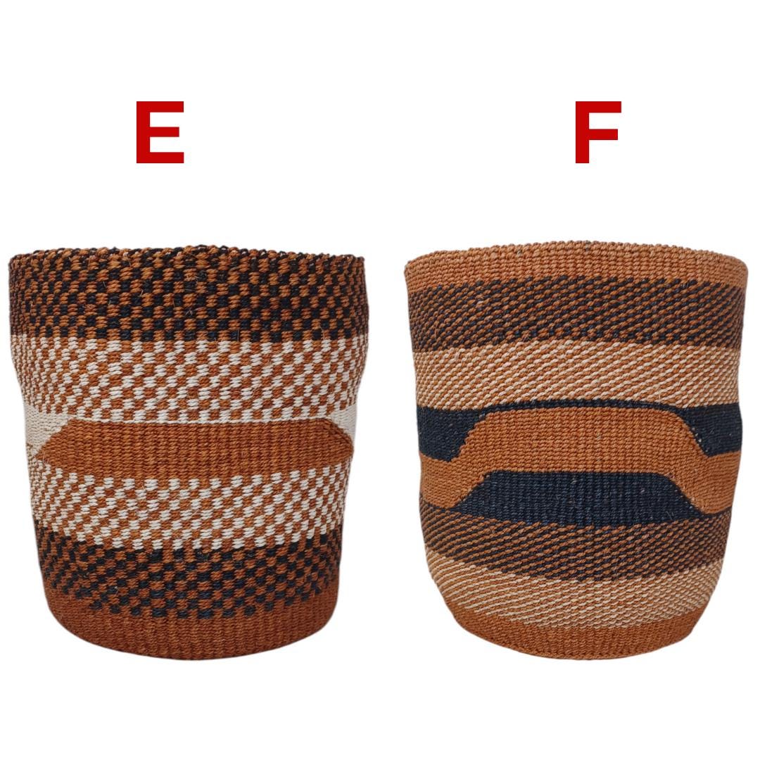 Handwoven Sisal Basket: African Storage, Plant Pot Cover