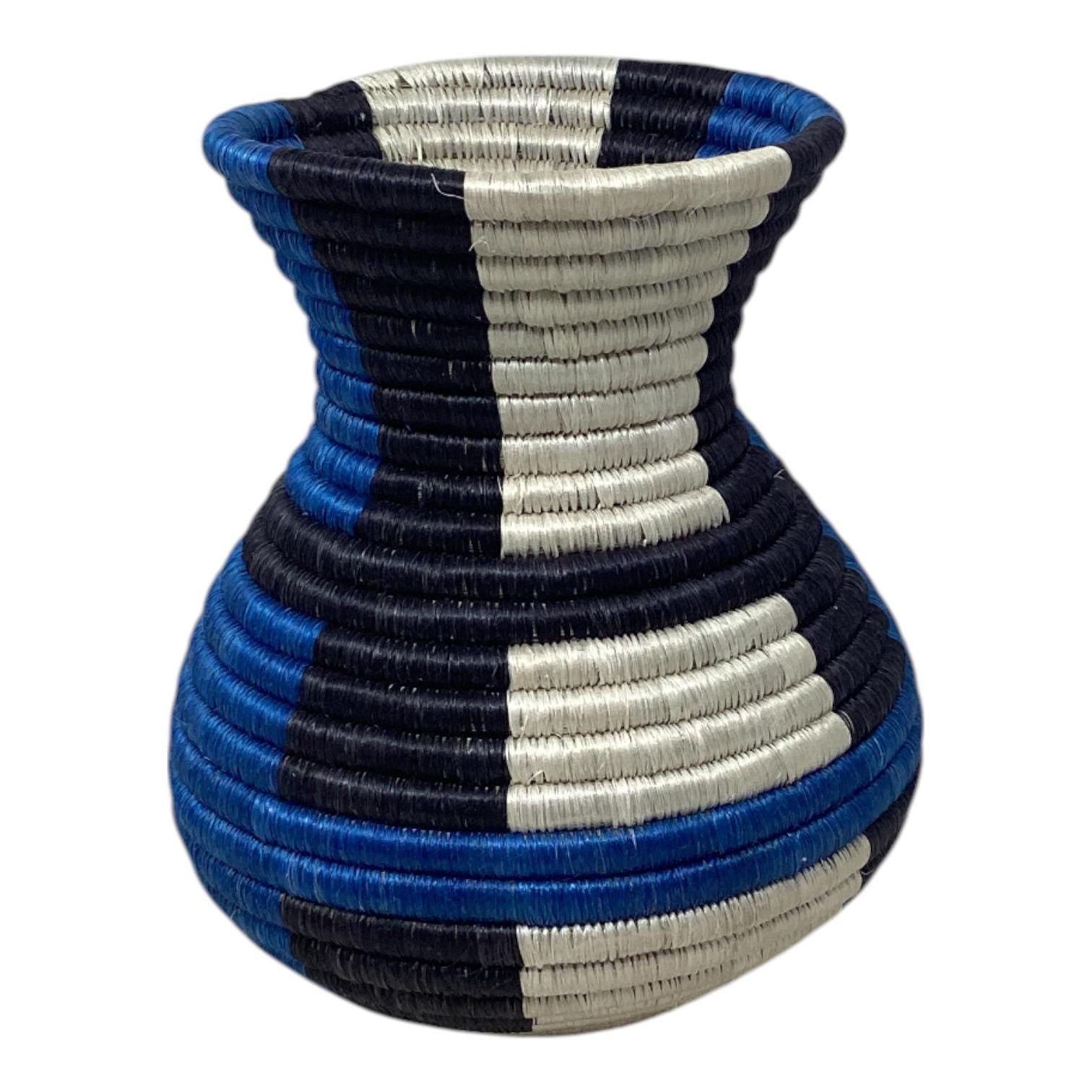 Handwoven African Bread Basket, Fruit Bowl & Flower Vase – Boho Gift Set for Kitchen Decor, Dining Table Centerpiece and Rustic Homes