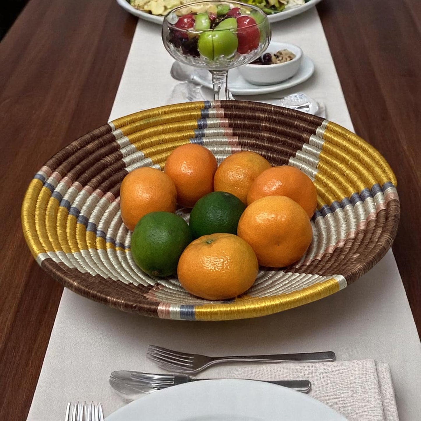 Woven Bread Basket, Decorative Fruit Bowl & Flower Vase – Artisan Home Gift Set for Boho Kitchen Decor or Housewarming Celebration