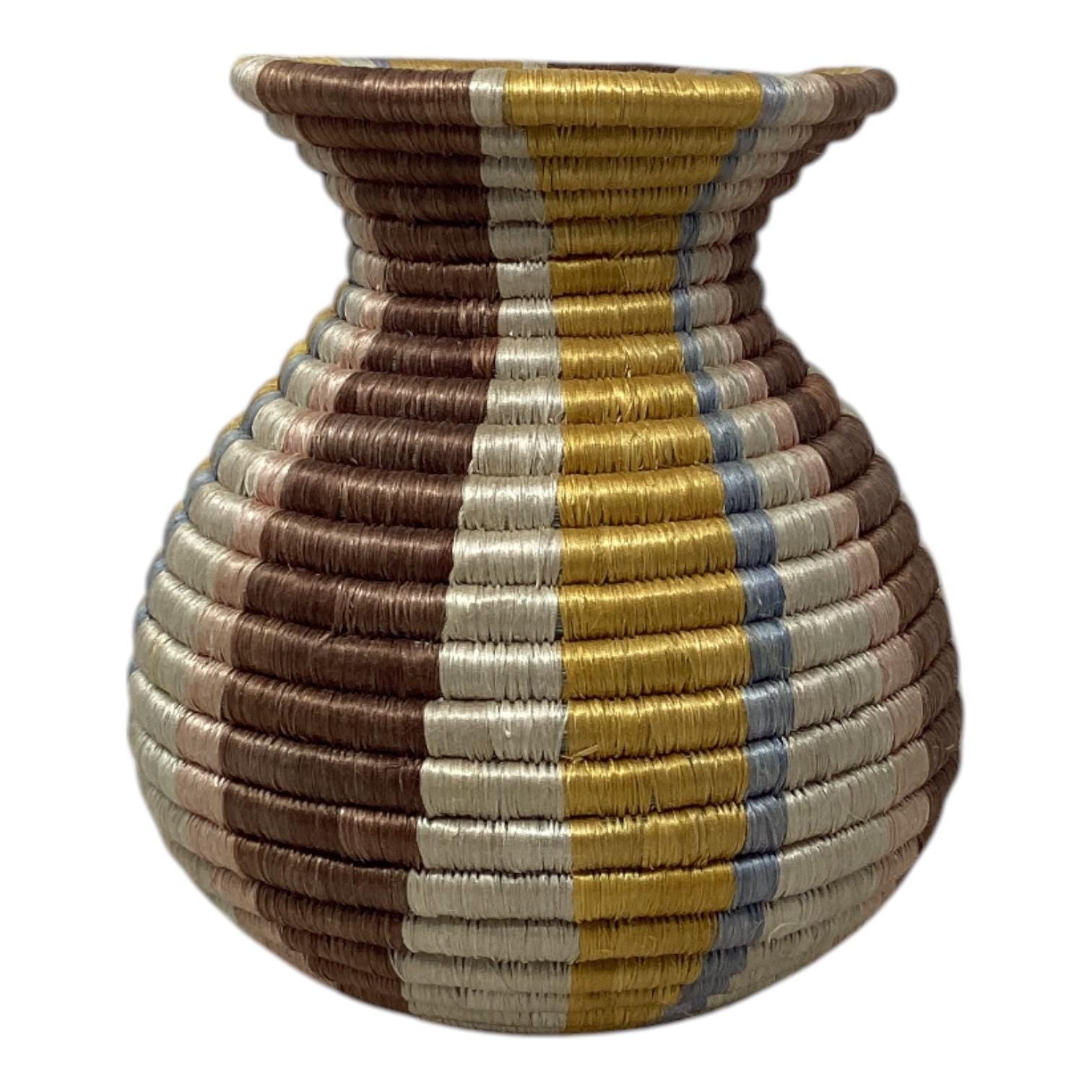 Woven Bread Basket, Decorative Fruit Bowl & Flower Vase – Artisan Home Gift Set for Boho Kitchen Decor or Housewarming Celebration