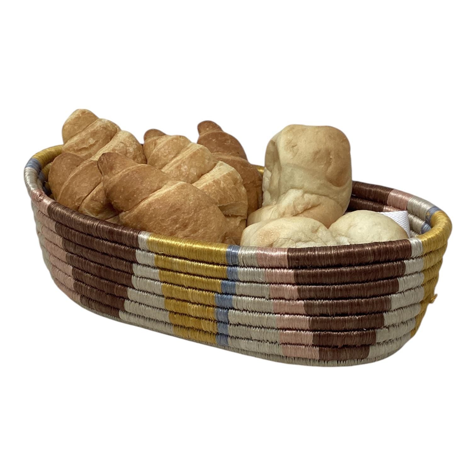 Woven Bread Basket, Decorative Fruit Bowl & Flower Vase – Artisan Home Gift Set for Boho Kitchen Decor or Housewarming Celebration
