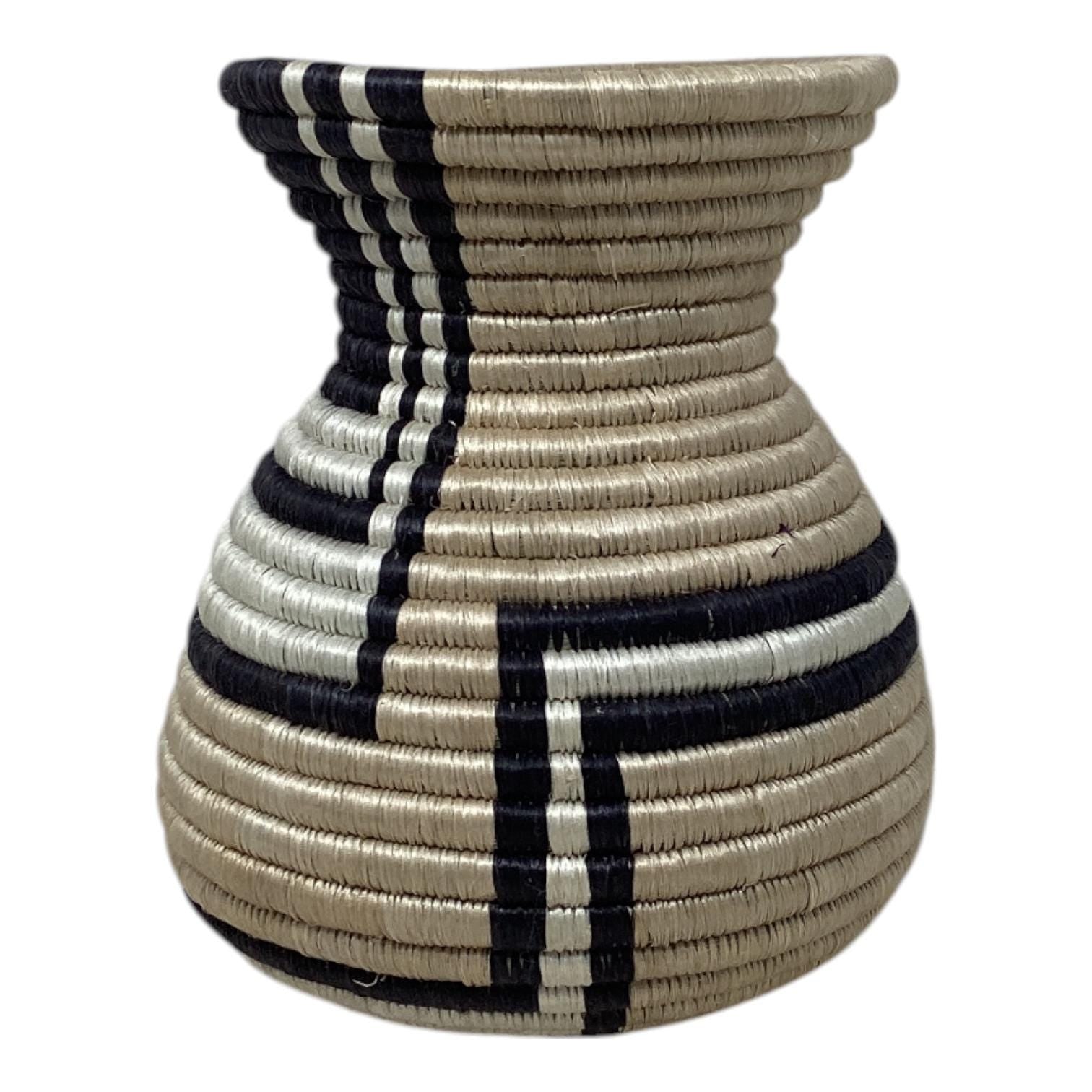 Woven Bread Basket, Fruit Bowl & Vase Set – Boho Handmade African Decor for Table Styling, Kitchen Gifts and Rustic Housewarming Ideas