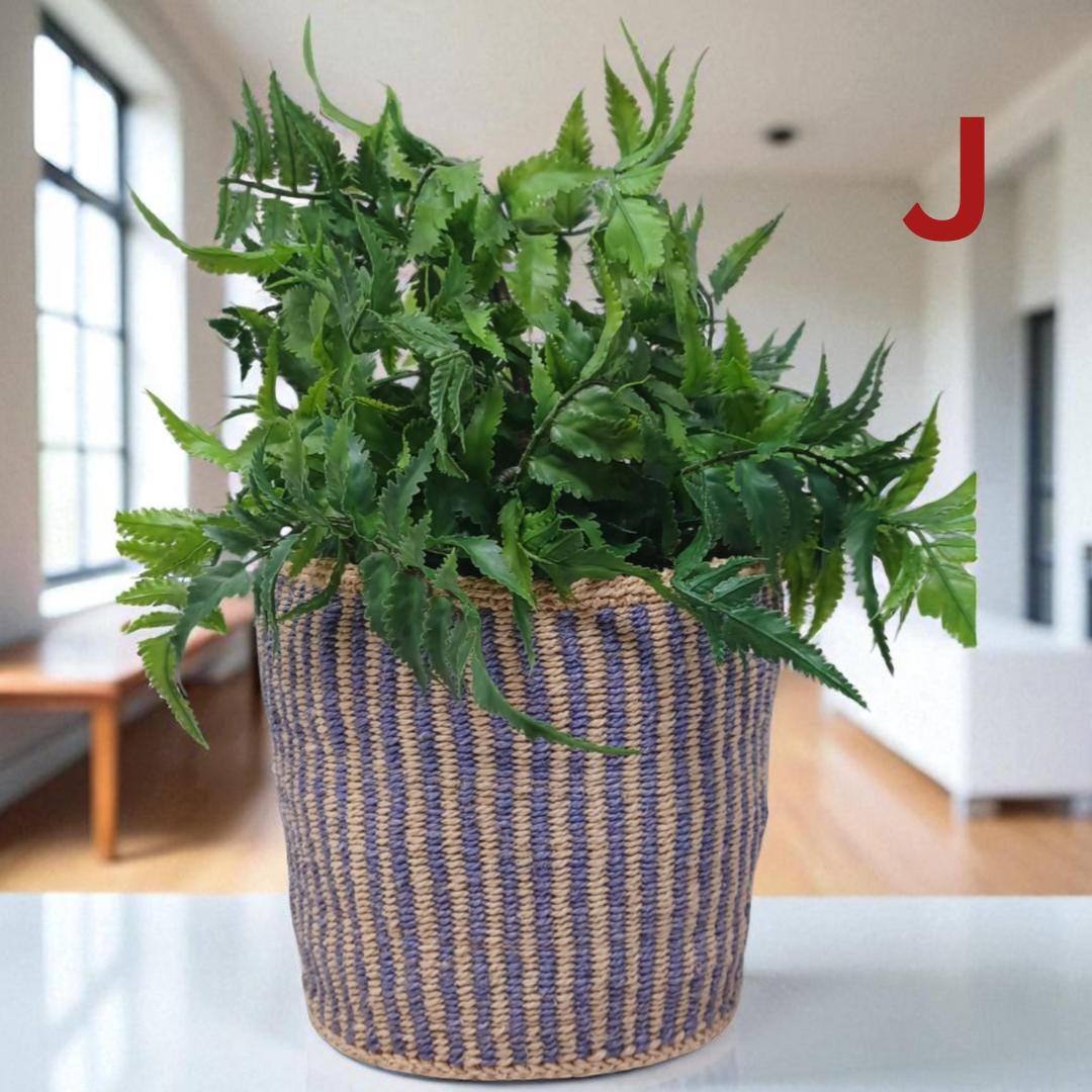 7" Colorful Woven Basket: Boho Plant Planter, African Decor
