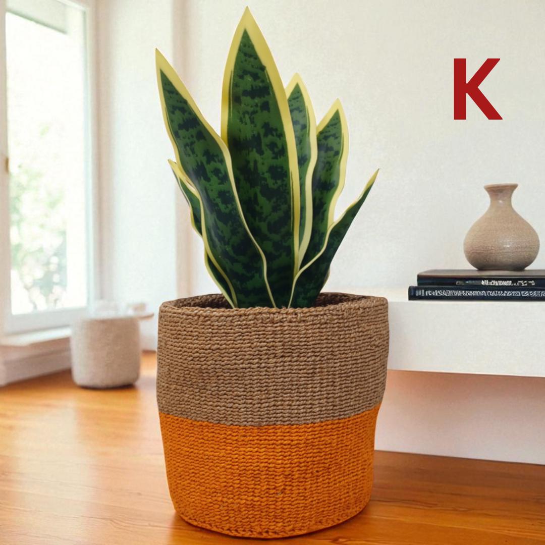 7" Colorful Woven Basket: Boho Plant Planter, African Decor