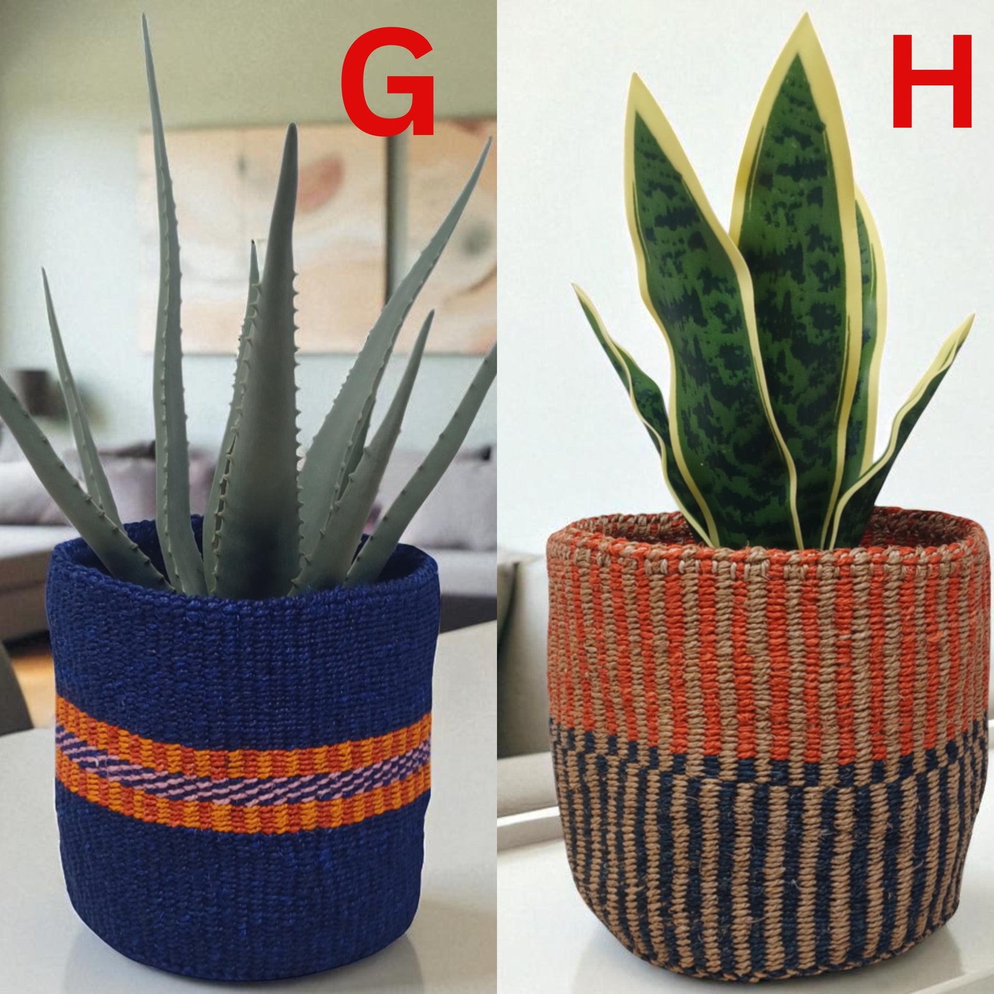 Handwoven Christmas Basket | 7” Colorful Sisal Plant Cover & Holiday Gift
