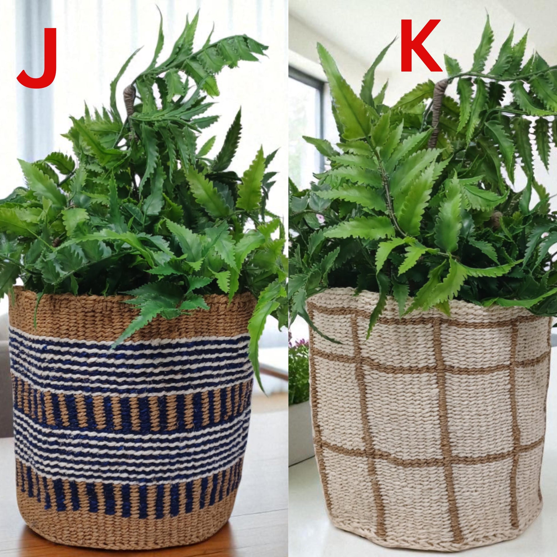 Handwoven Christmas Basket | 7” Colorful Sisal Plant Cover & Holiday Gift