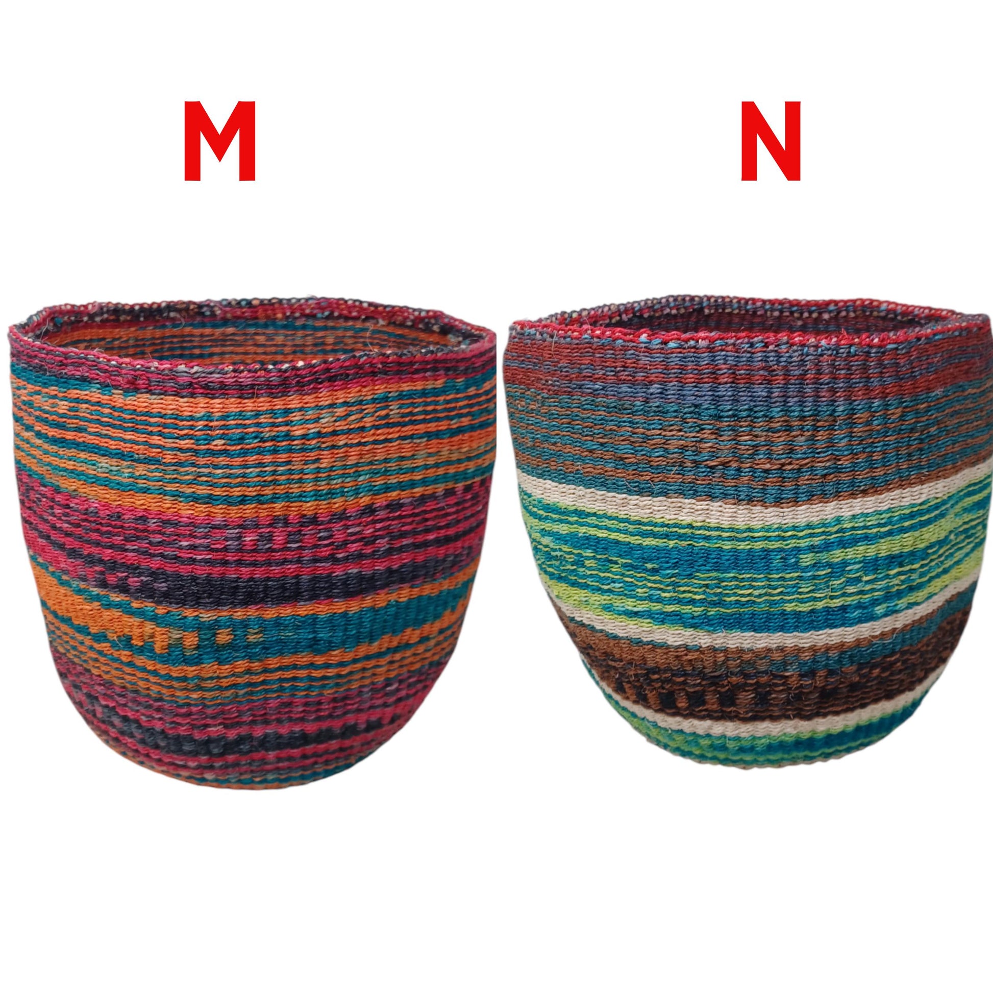 Handwoven Sisal Basket: Colorful Kiondo Basket - Boho Home Storage