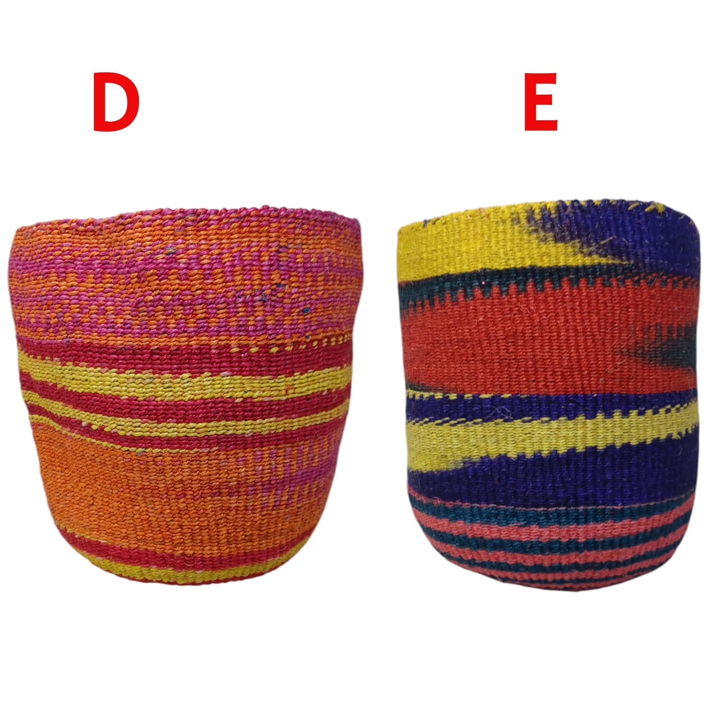 Handwoven Sisal Basket: Colorful Kiondo Basket - Boho Home Storage