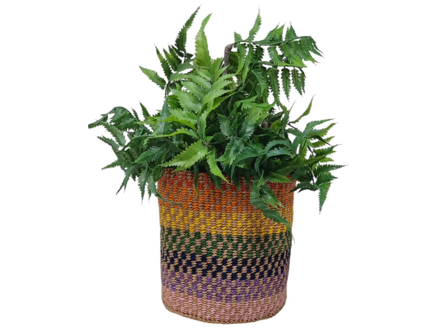 Colorful Handwoven Basket | 7” Holiday Gift Basket for Christmas & Décor