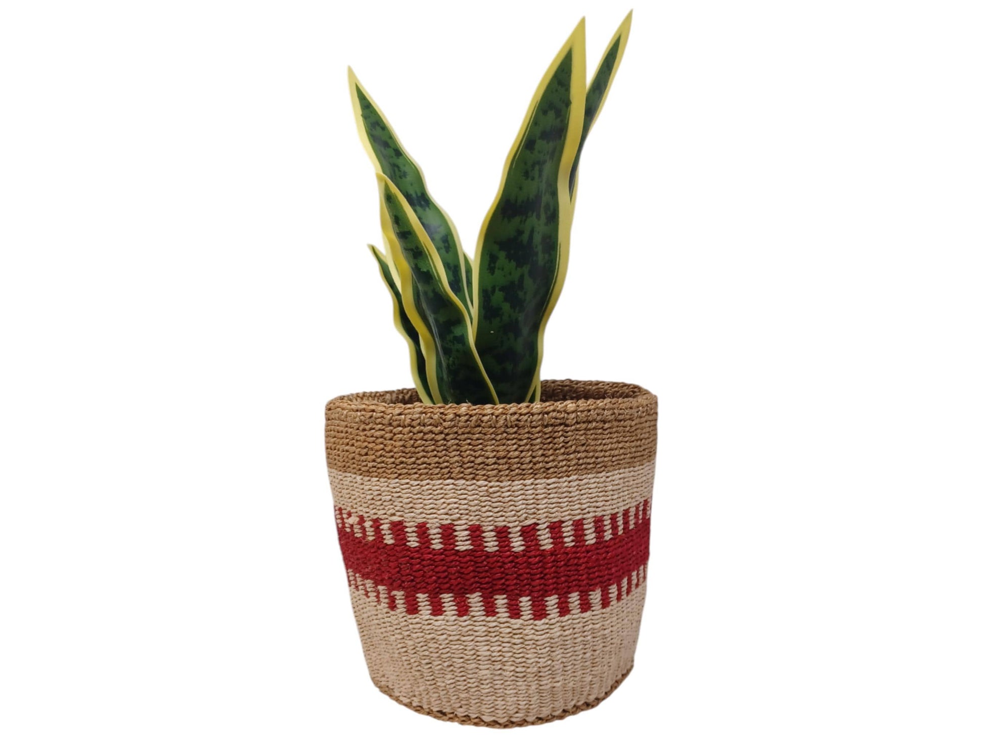 Handwoven Christmas Basket | 7” Colorful Holiday Storage & Gift Basket