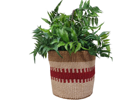 Handwoven Christmas Basket | 7” Colorful Holiday Storage & Gift Basket