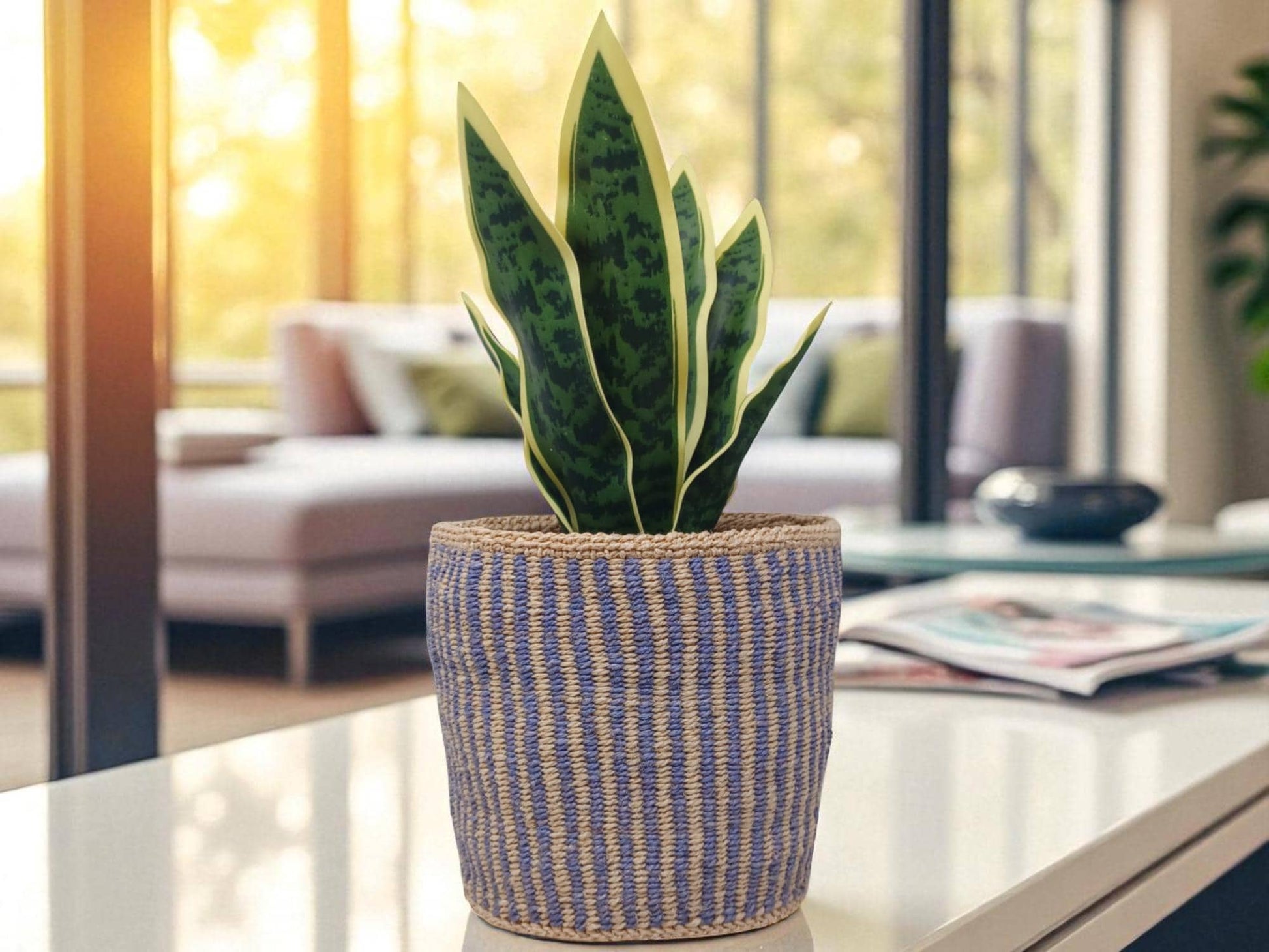 Eco-Friendly Handwoven Basket | 7” Natural Woven Basket for Sustainable Living