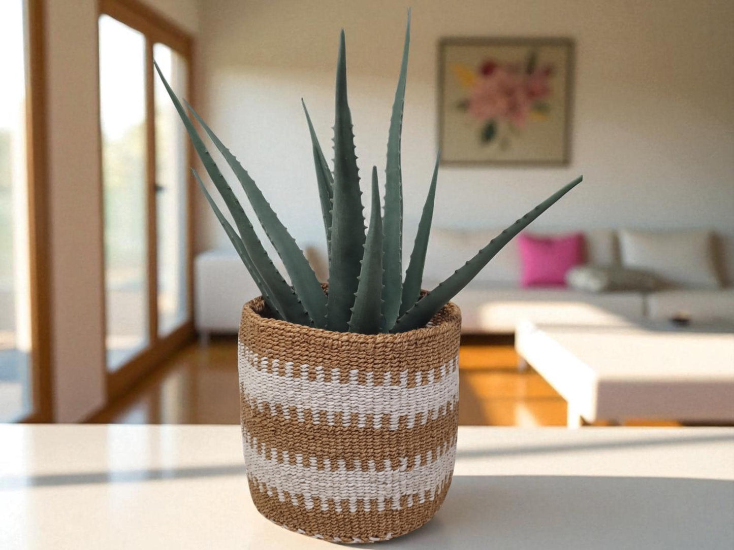 Rustic Handwoven Storage Basket | 7” Natural Basket for Keys, Toys & Everyday Use