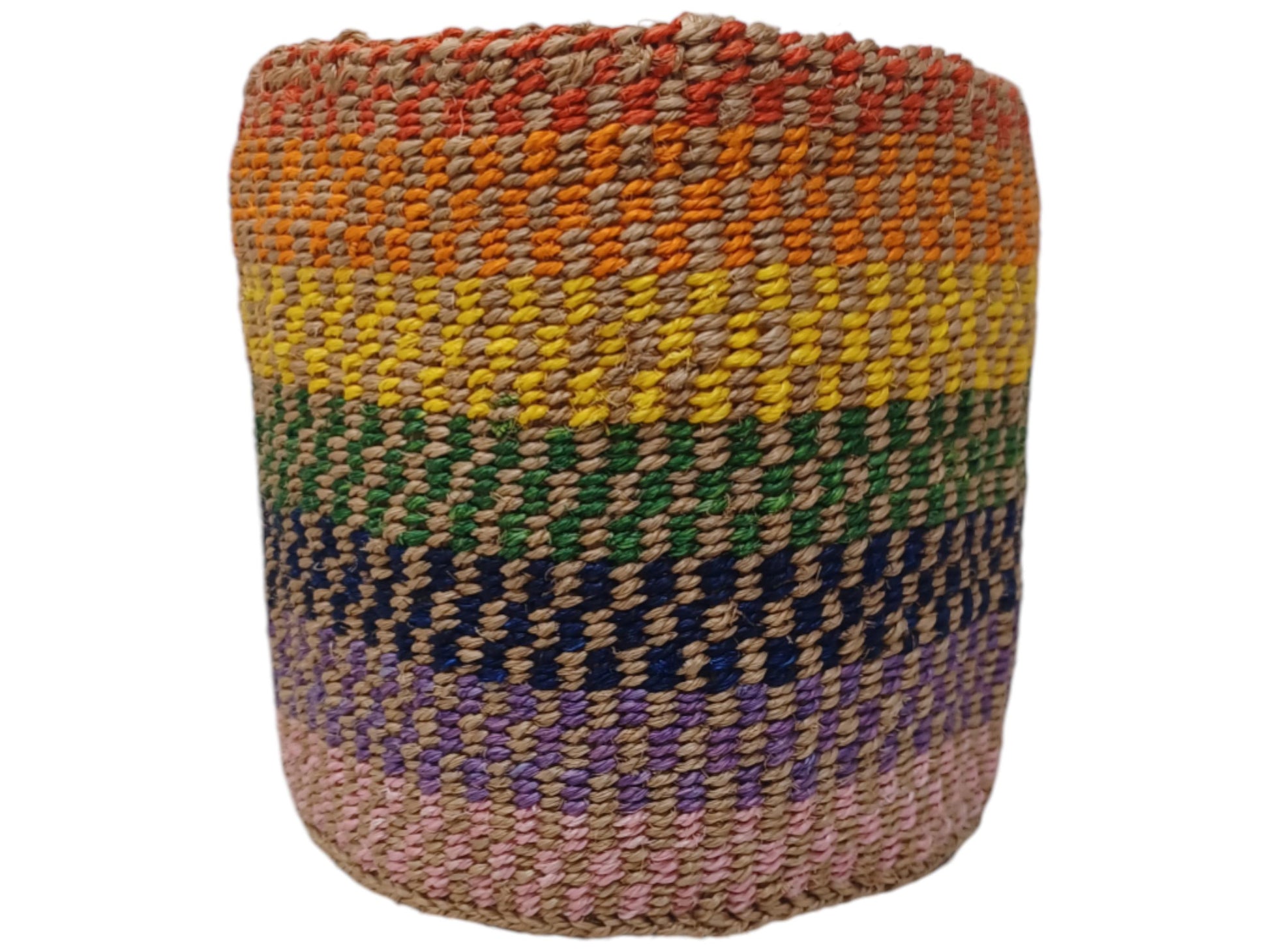 Colorful Handwoven Basket | 7” Holiday Gift Basket for Christmas & Décor