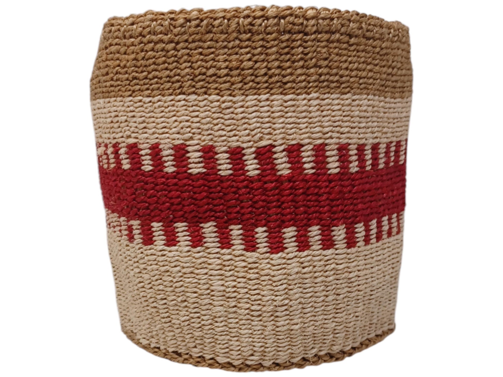 Handwoven Christmas Basket | 7” Colorful Holiday Storage & Gift Basket