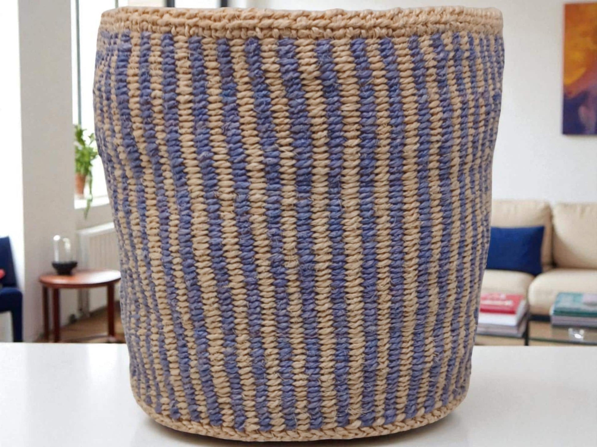 Eco-Friendly Handwoven Basket | 7” Natural Woven Basket for Sustainable Living
