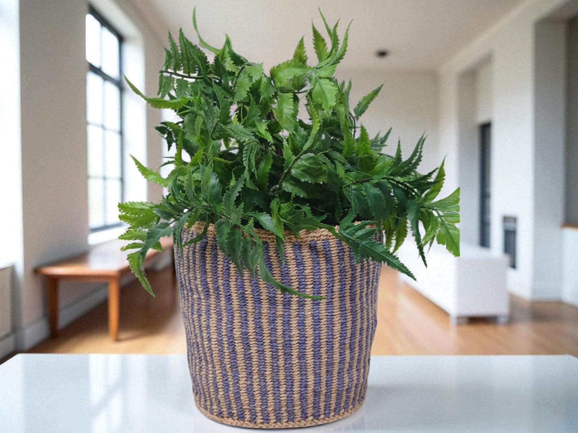 Eco-Friendly Handwoven Basket | 7” Natural Woven Basket for Sustainable Living