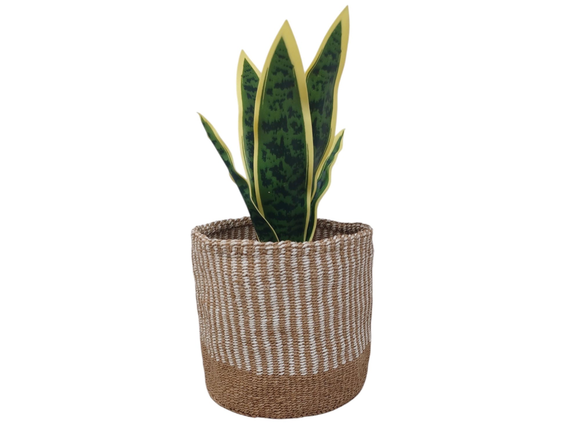Handwoven Natural Basket Planter | Rustic 7” Woven Storage Basket | Eco-Friendly Boho Home Décor