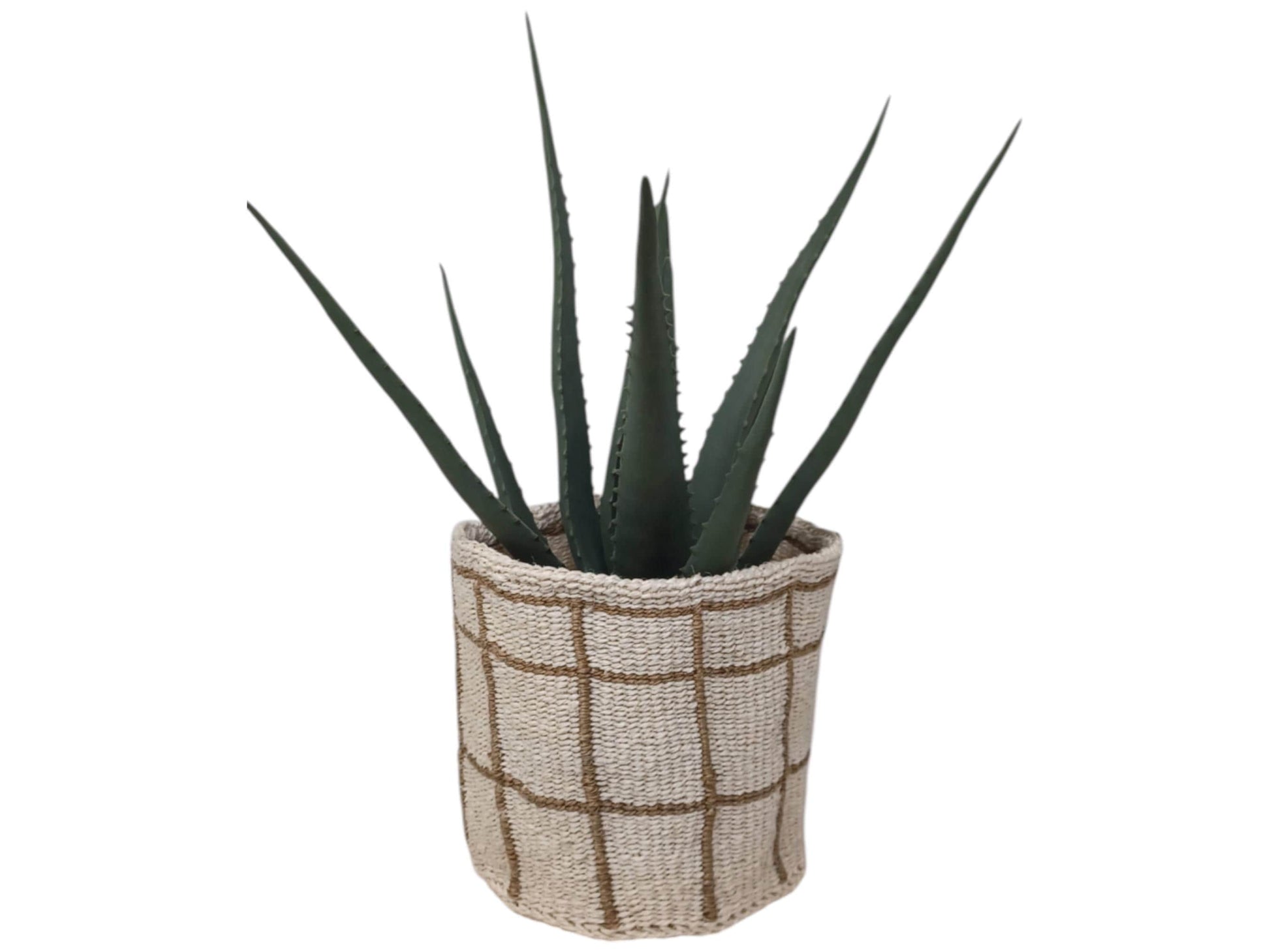 Small Handwoven Plant Basket | 7” Natural Basket Cover for Indoor Planters