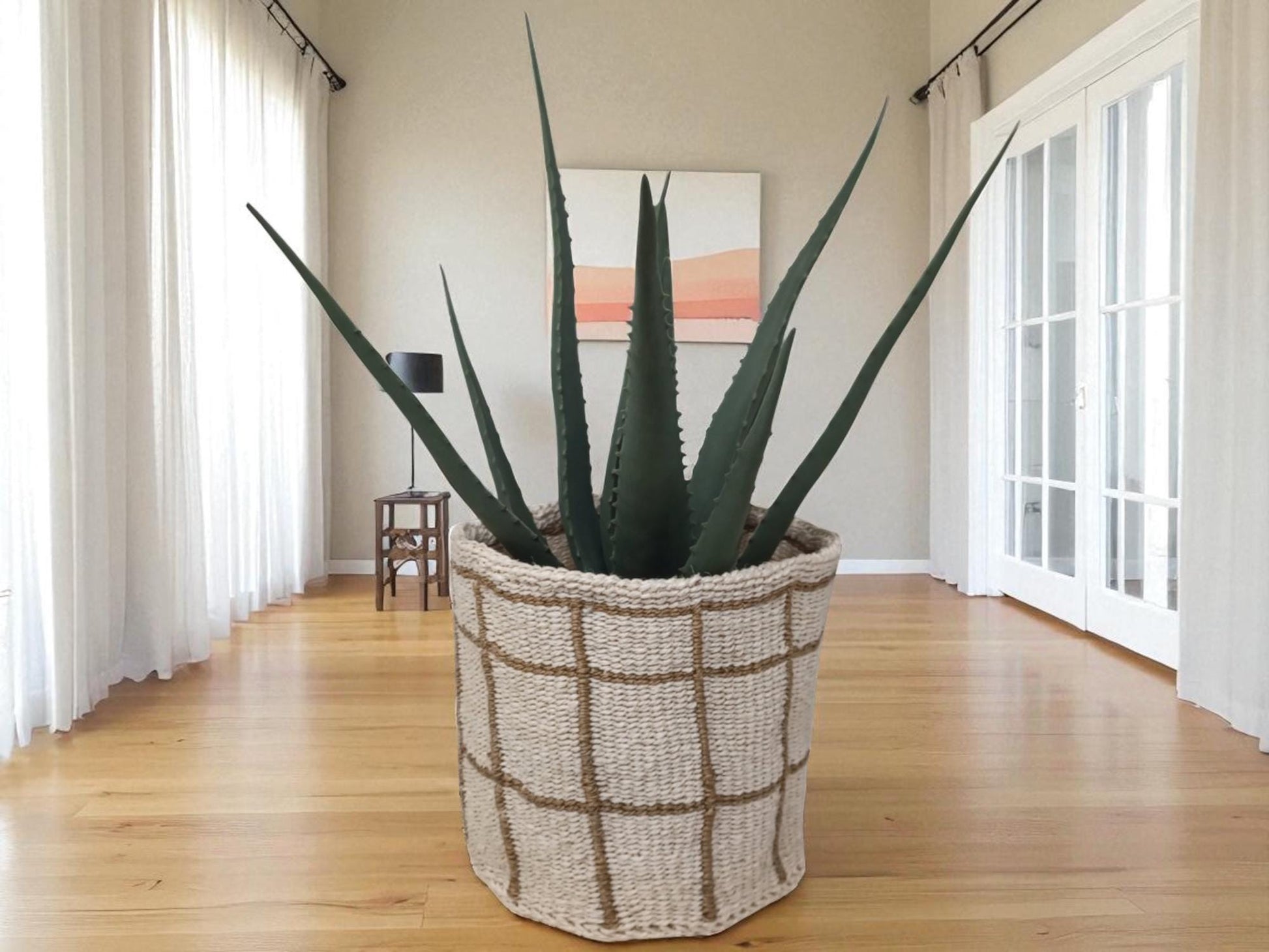 Small Handwoven Plant Basket | 7” Natural Basket Cover for Indoor Planters