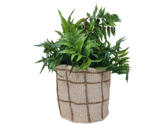 Small Handwoven Plant Basket | 7” Natural Basket Cover for Indoor Planters