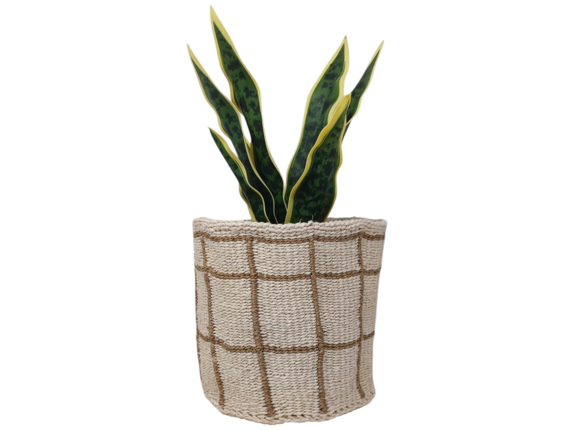 Small Handwoven Plant Basket | 7” Natural Basket Cover for Indoor Planters