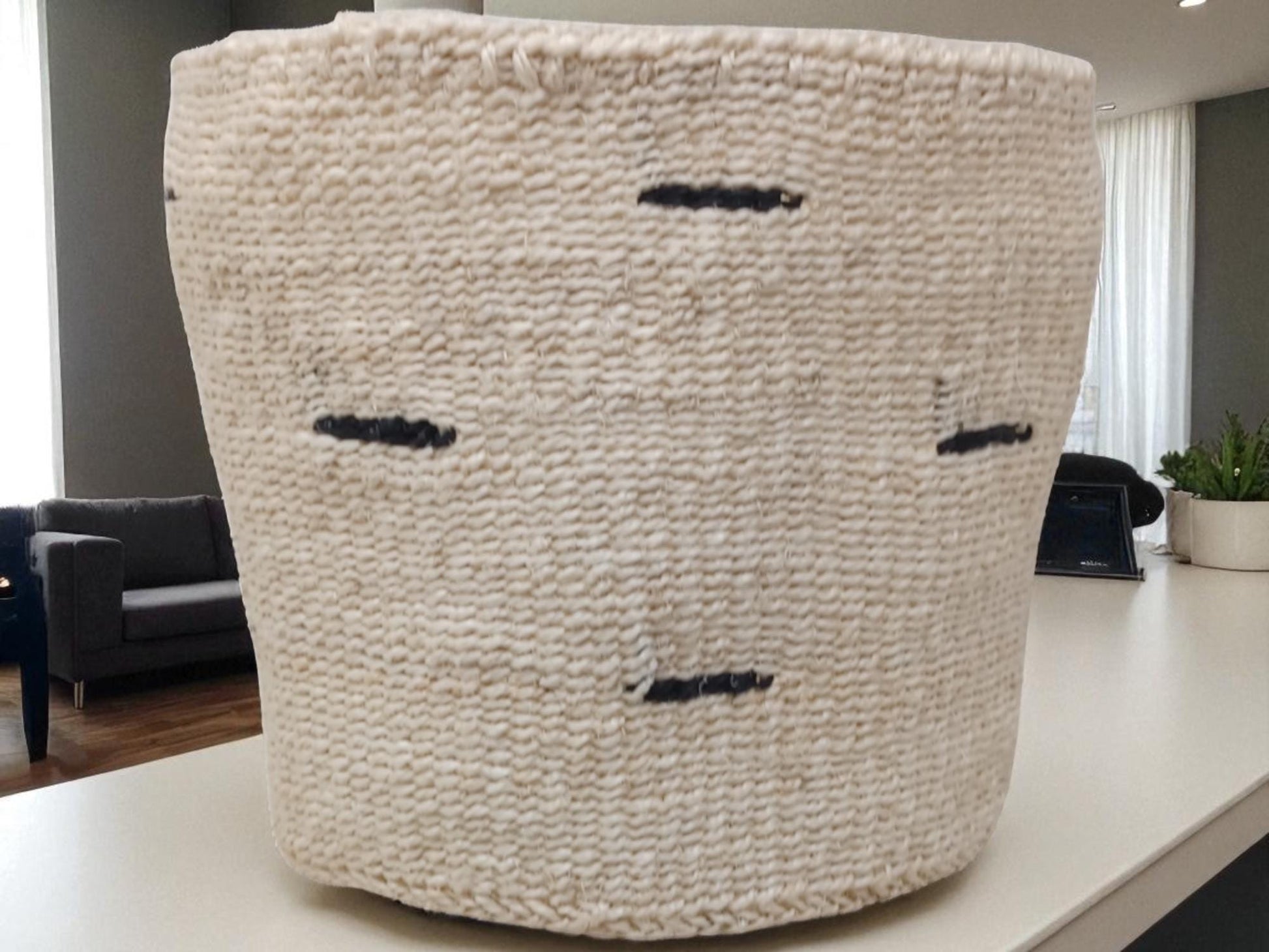 Boho Handwoven Basket | 7” Rustic Natural Basket for Home Décor & Storage