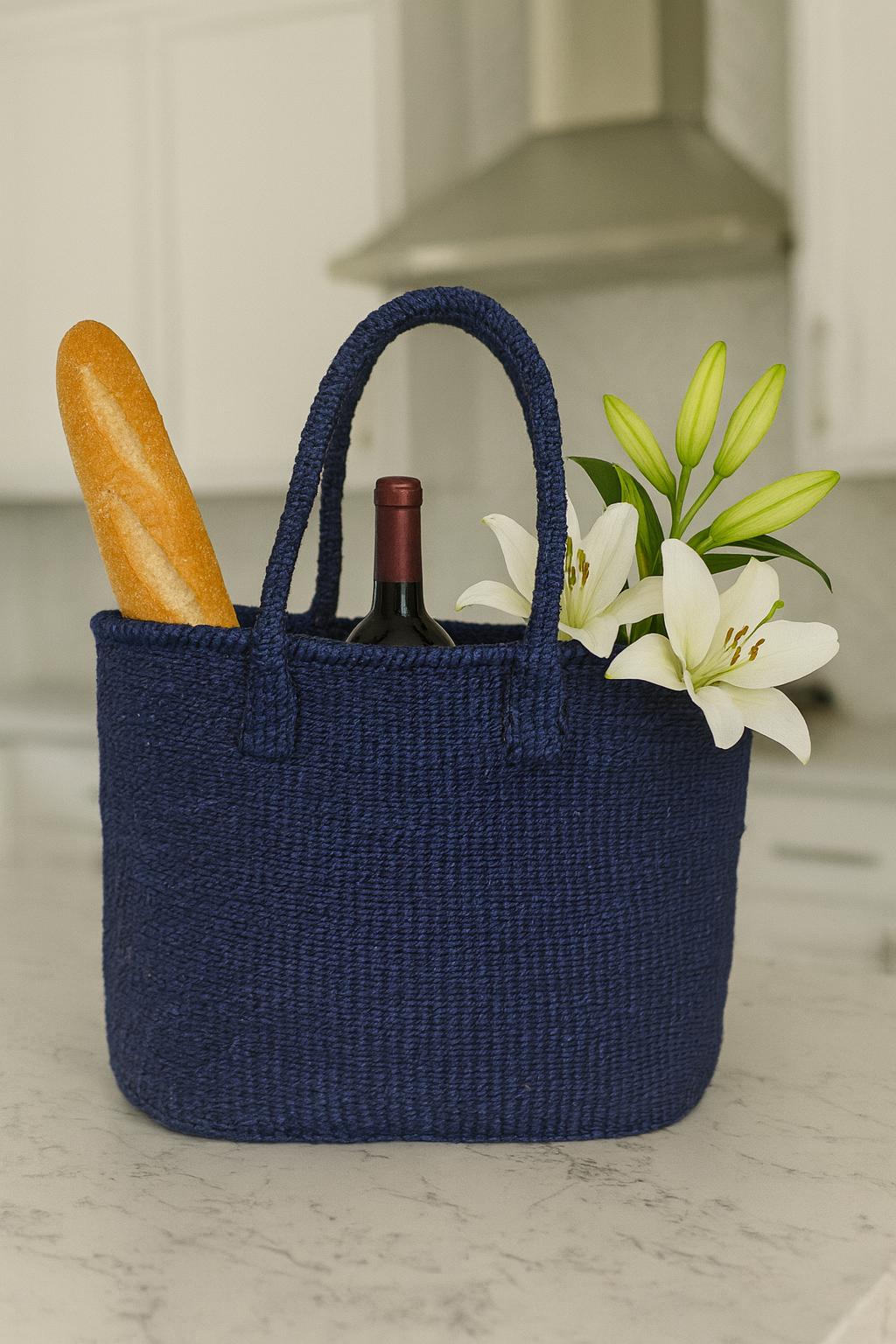 Handmade Sisal Tote Bag: Kenyan Woven Market Basket