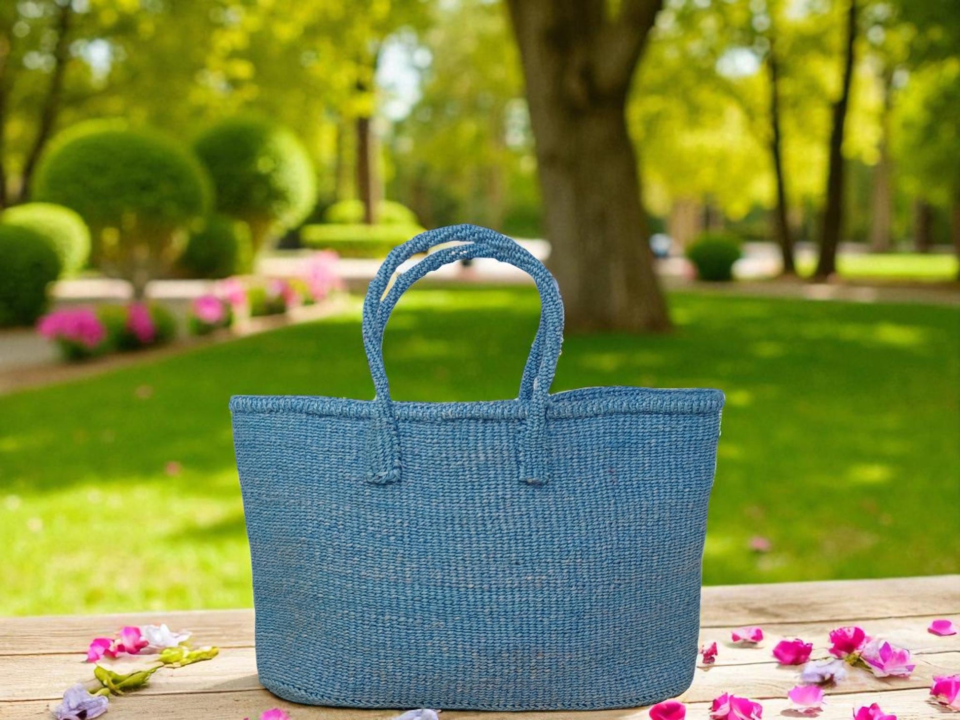 Handmade Sisal Tote Bag: Kenyan Woven Market Basket