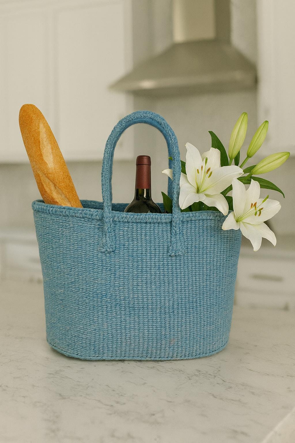 Handmade Sisal Tote Bag: Kenyan Woven Market Basket