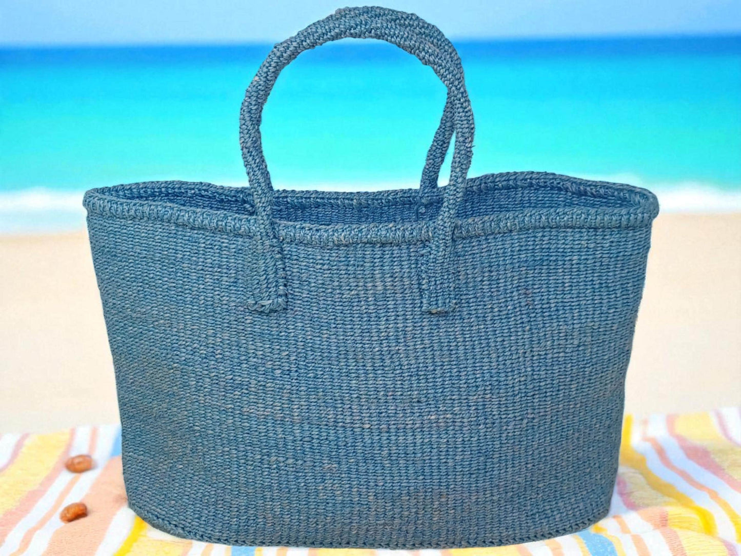 Handmade Sisal Tote Bag: Kenyan Woven Market Basket