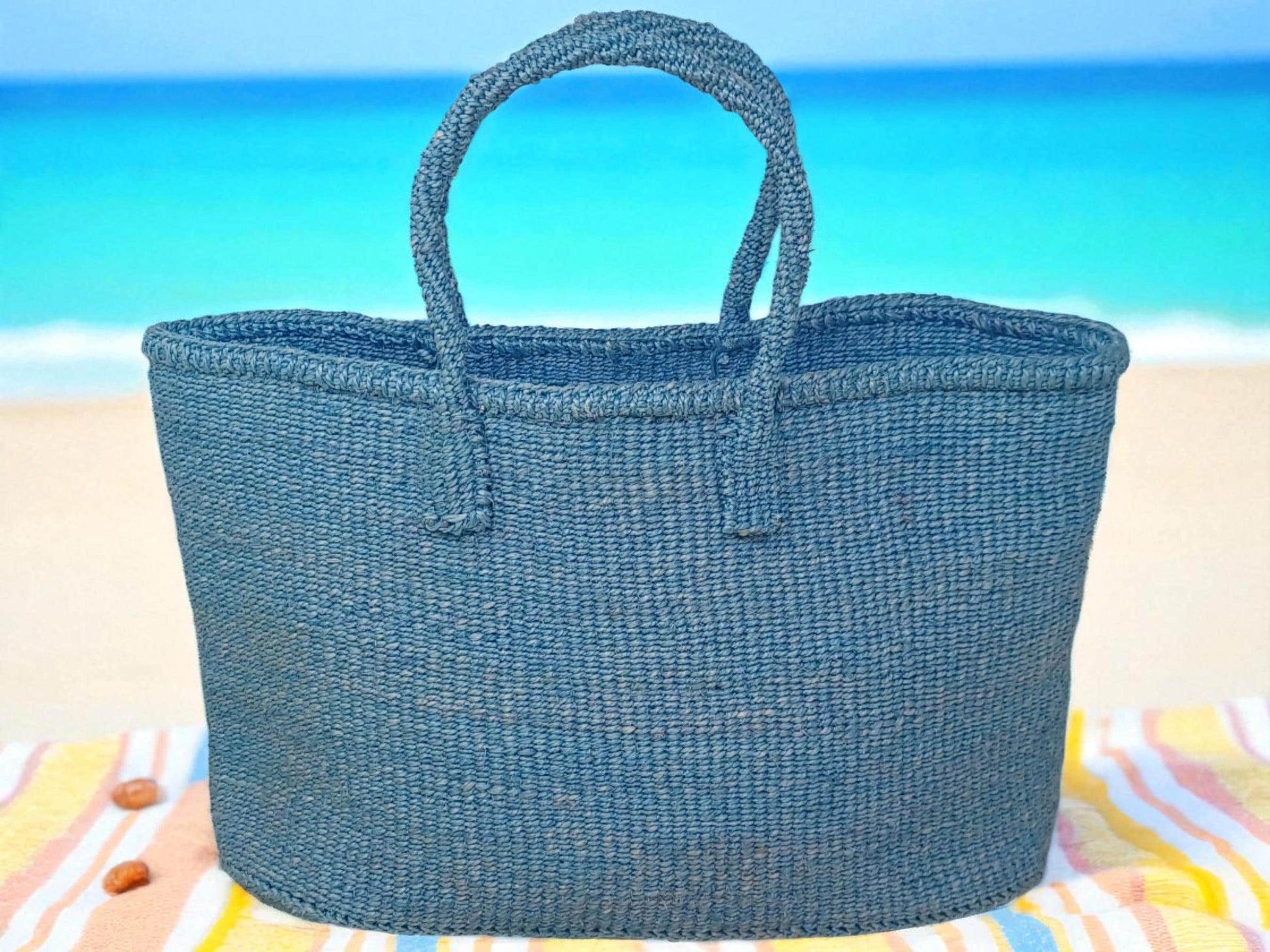 Handmade Sisal Tote Bag: Kenyan Woven Market Basket