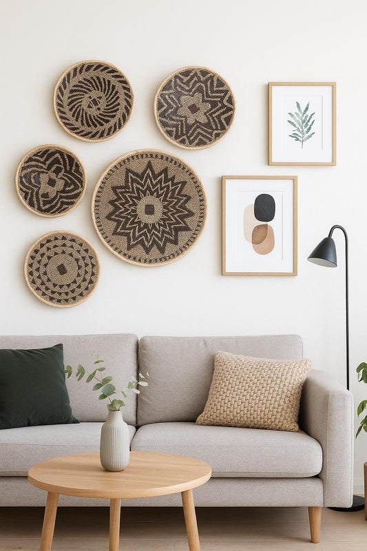Woven Large Tonga Basket Wall Decor - Large African Woven Art