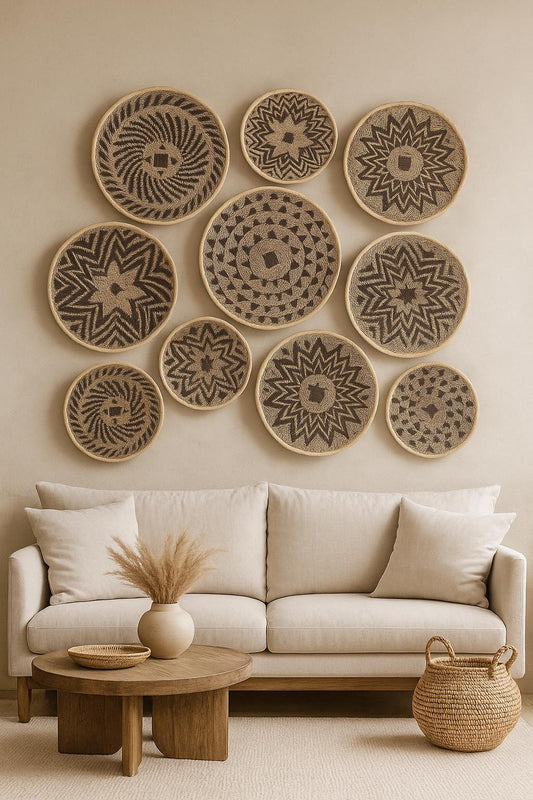 Handmade Binga Tonga Basket Wall Decor - Large African Woven Art