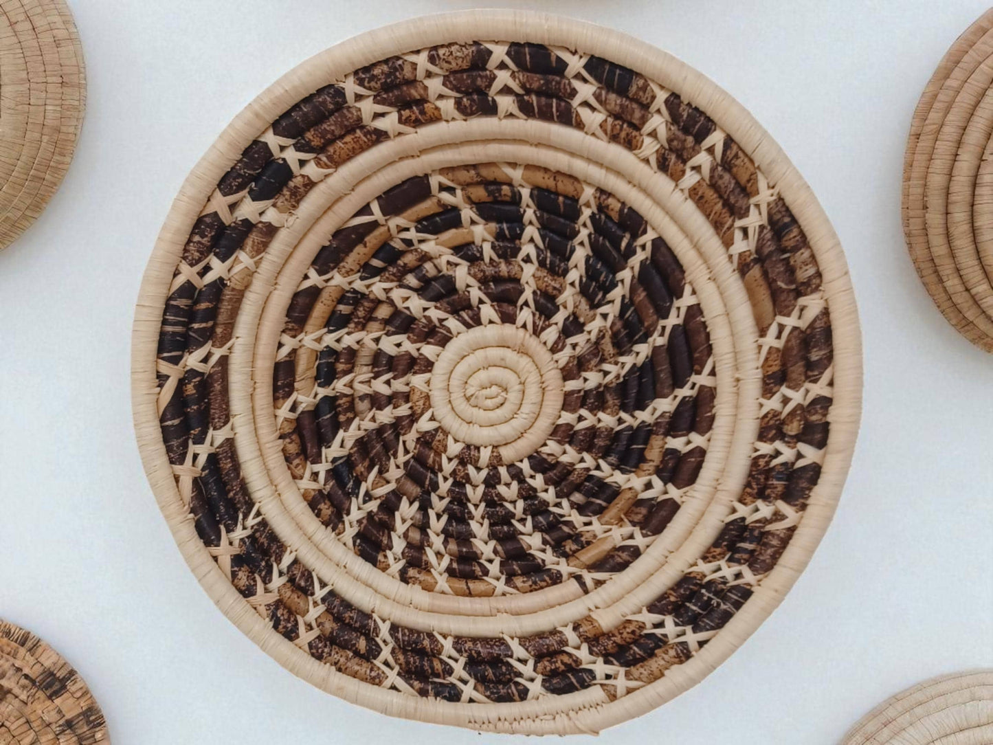 Handmade Woven Fruit Bowl | 10" African Sisal Basket | Eco Friendly Decorative Bowl | Rustic Boho Wall Art | Ethical Kitchen Decor