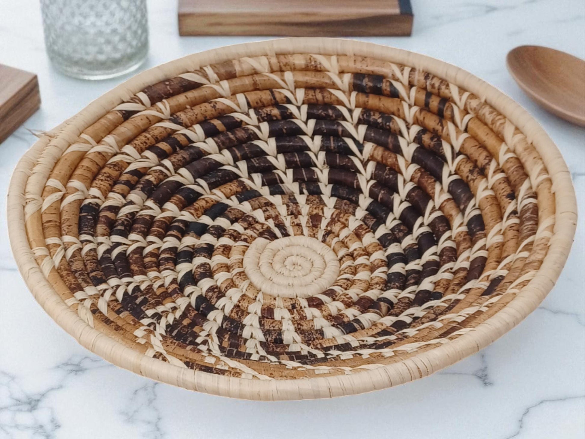 10” Handmade Sisal Fruit Bowl | Eco Woven Bread Basket | Boho Wall & Table Décor