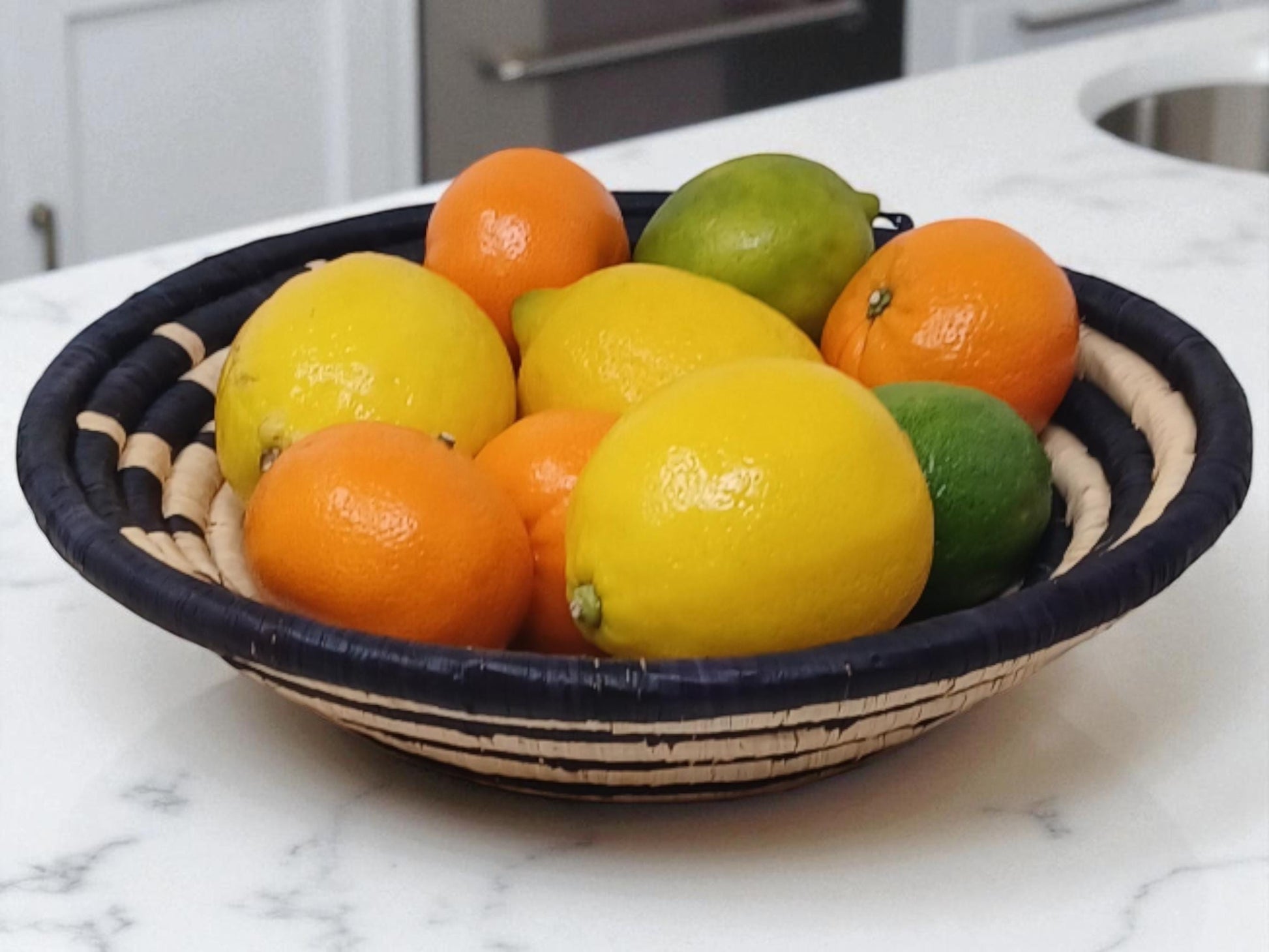 Woven 10” Sisal Bowl | Sustainable African Basket | Handmade Kitchen & Wall Décor