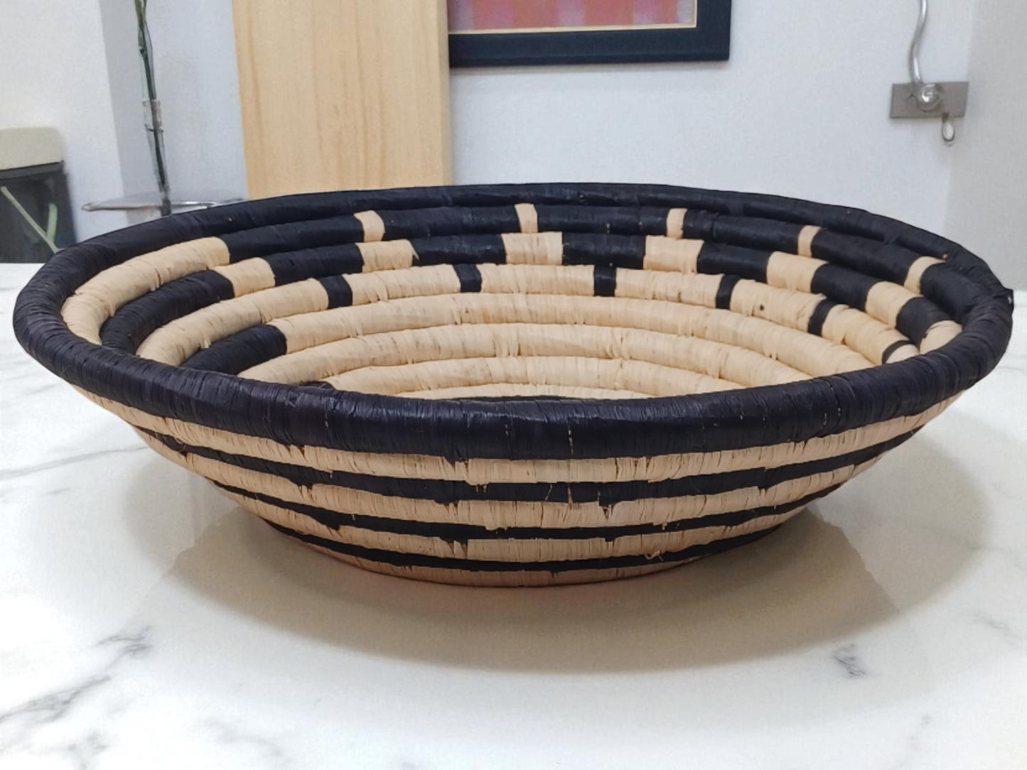 Woven 10” Sisal Bowl | Sustainable African Basket | Handmade Kitchen & Wall Décor
