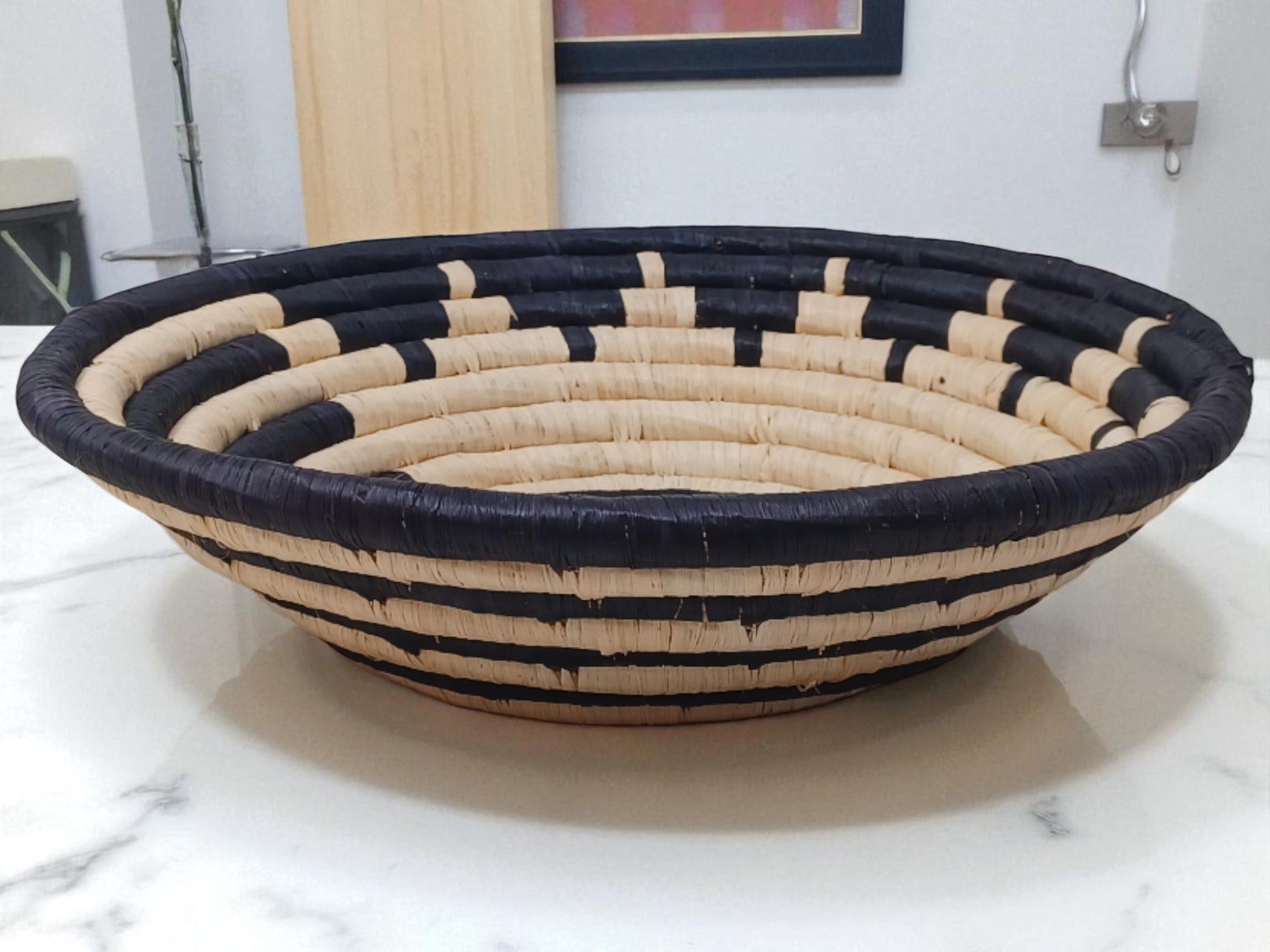 Woven 10” Sisal Bowl | Sustainable African Basket | Handmade Kitchen & Wall Décor