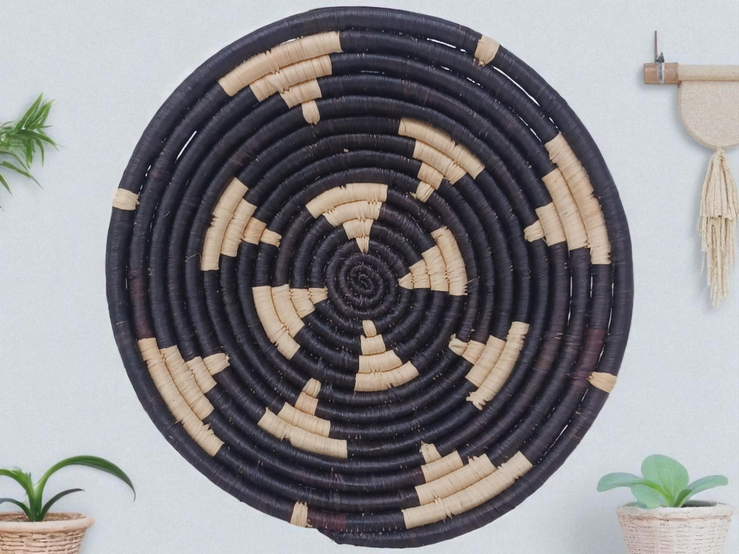 Handmade 10” Sisal Fruit Bowl | Woven Decorative Basket | Sustainable Wall & Table Decor