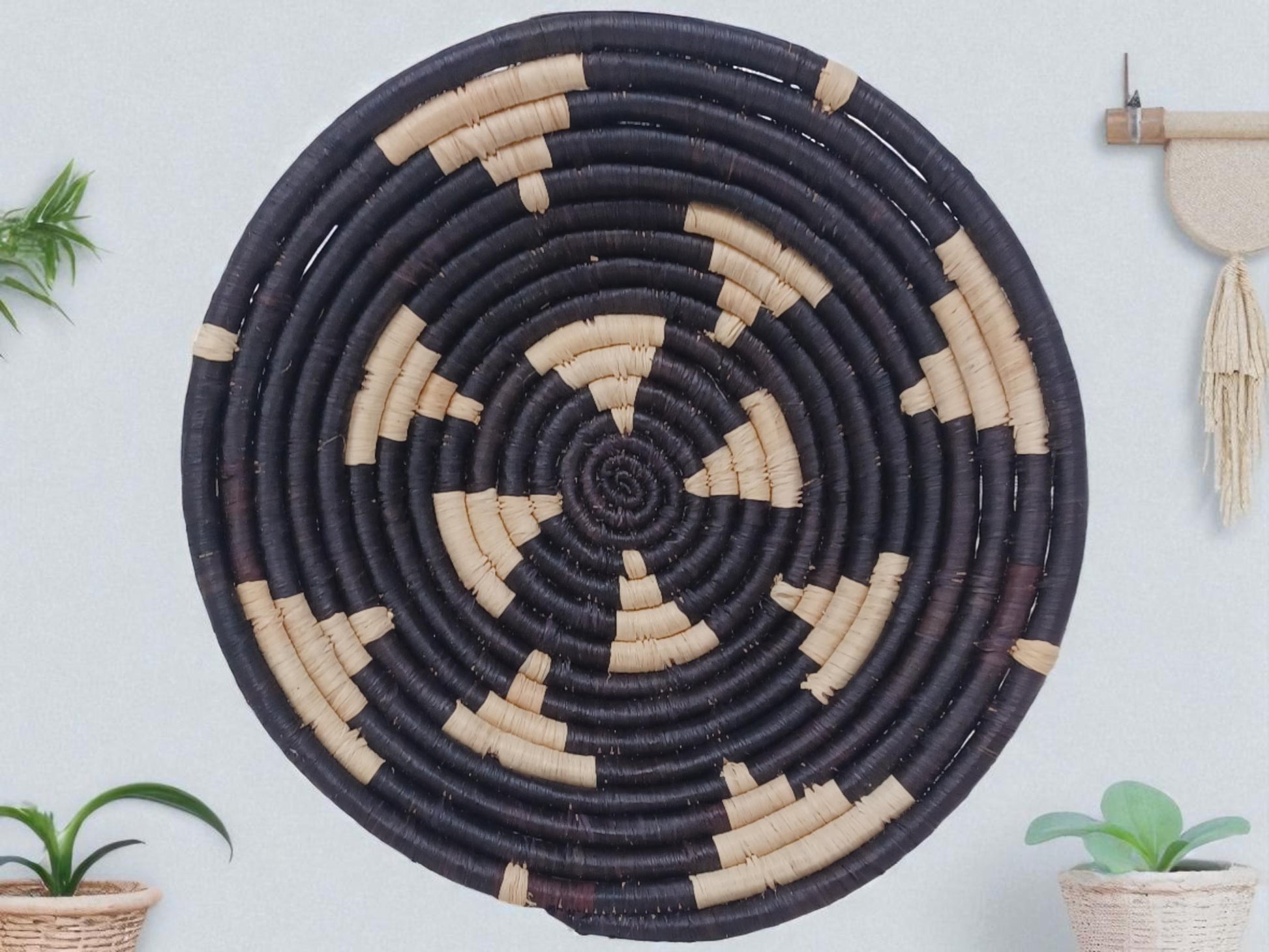 Handmade 10” Sisal Fruit Bowl | Woven Decorative Basket | Sustainable Wall & Table Decor