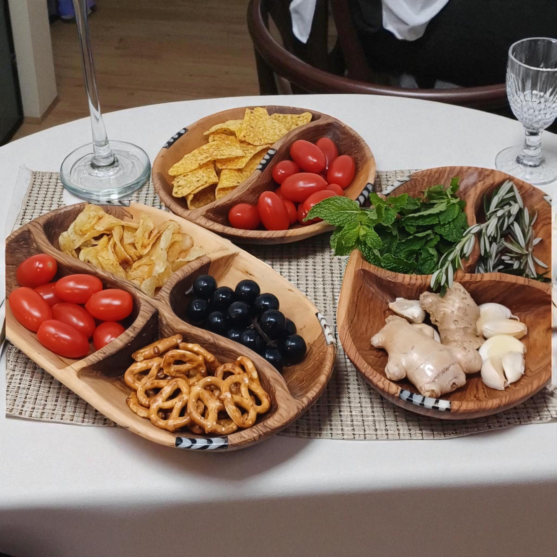 Handmade Olivewood Snack Bowl: Rustic Charcuterie Serving Tray