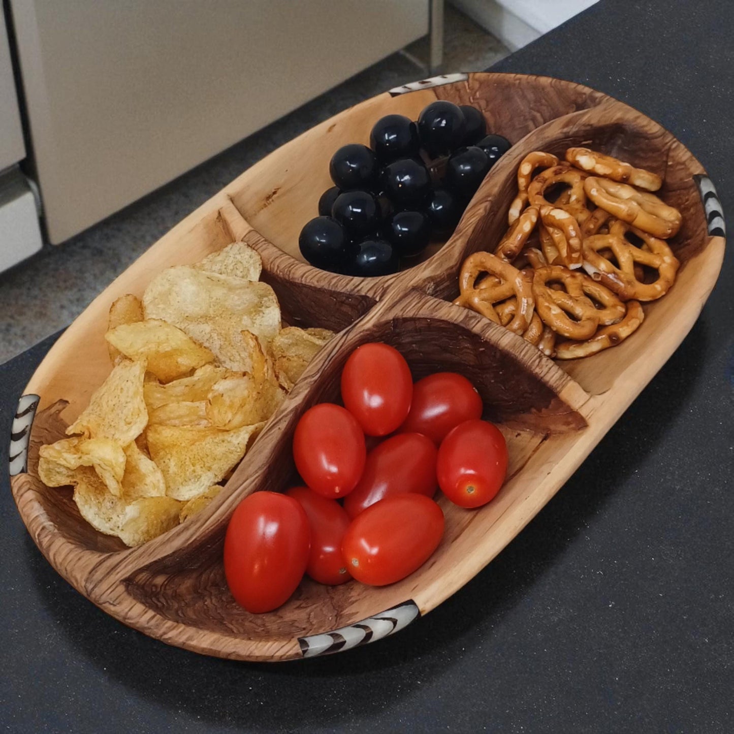 Handmade Olivewood Snack Bowl: Rustic Charcuterie Serving Tray
