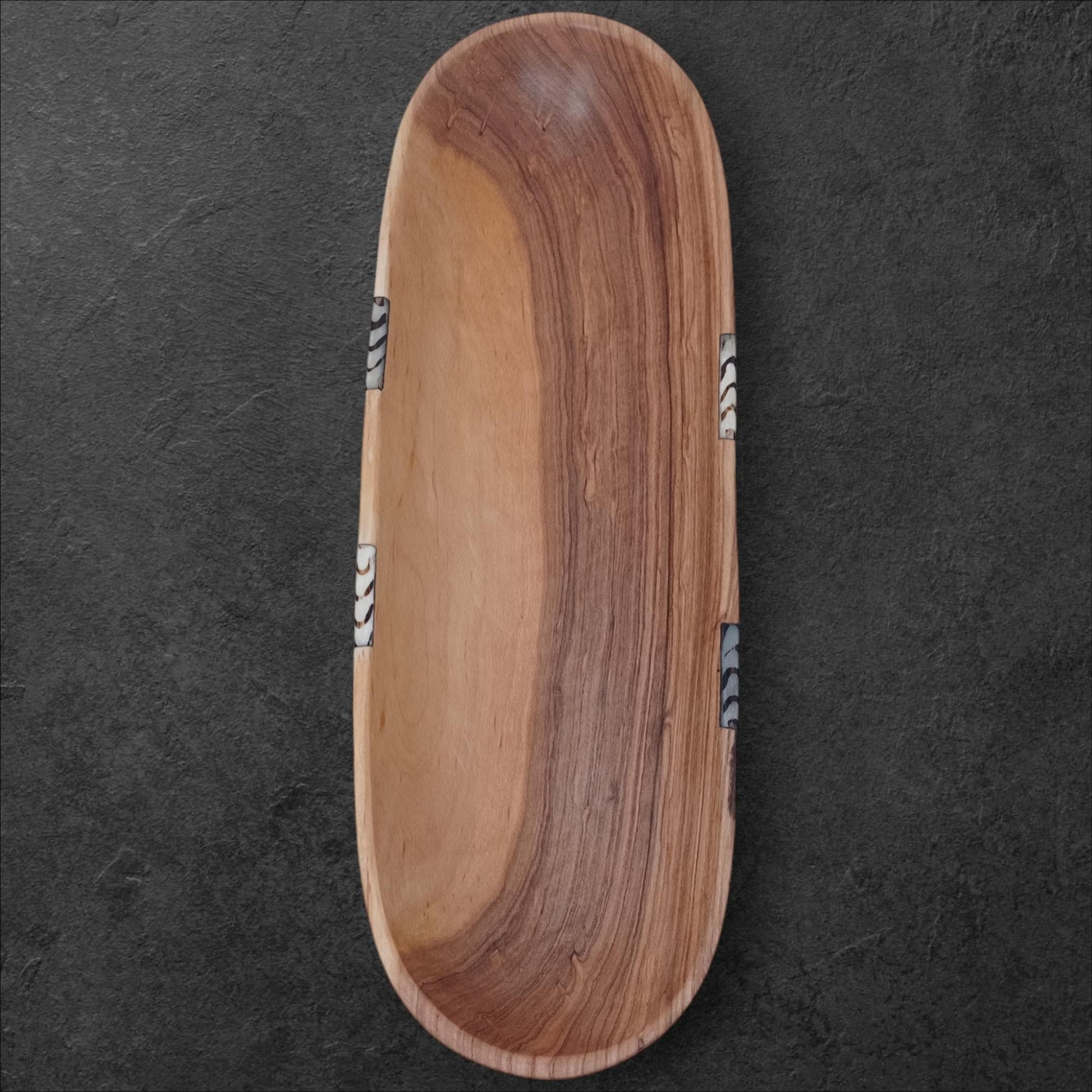 Handmade Olivewood Serving Bowl: Rustic Snack Tray, Hostess Gift