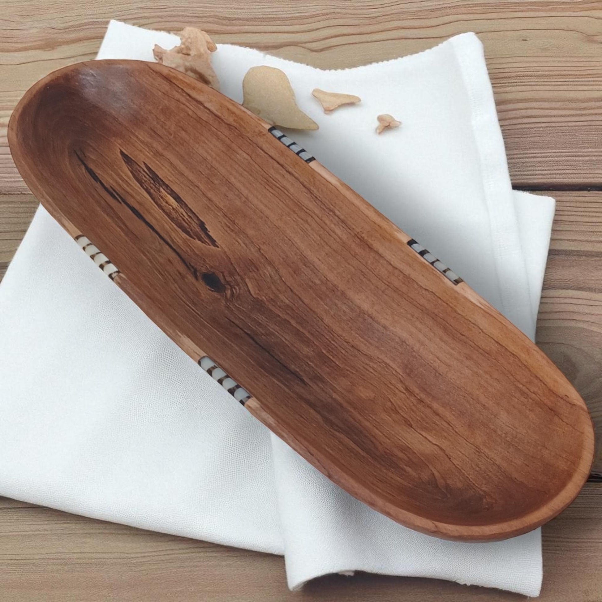 Handmade Olivewood Serving Tray: Rustic Kitchen Bread & Snack Dish