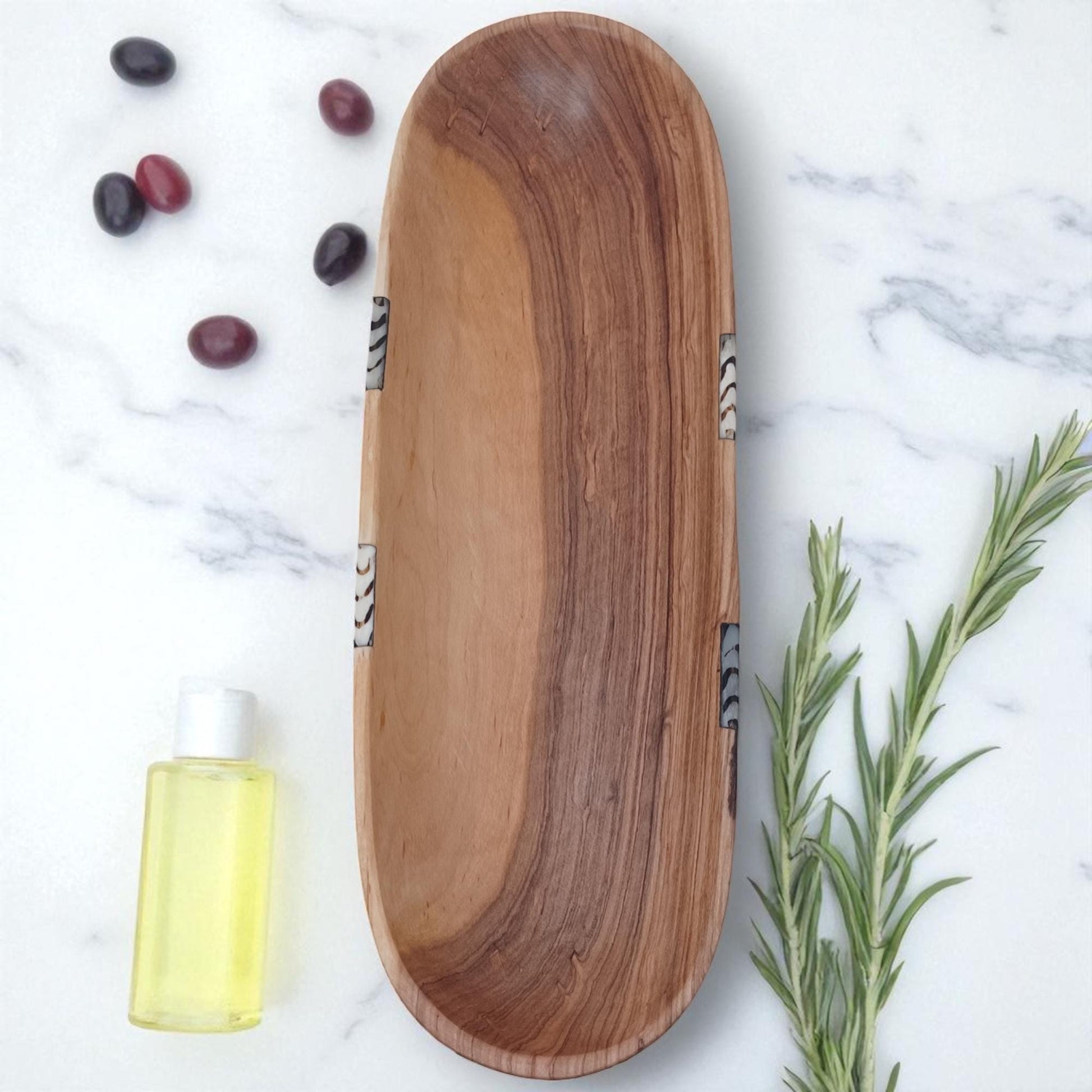 Handmade Olivewood Serving Tray: Rustic Kitchen Bread & Snack Dish