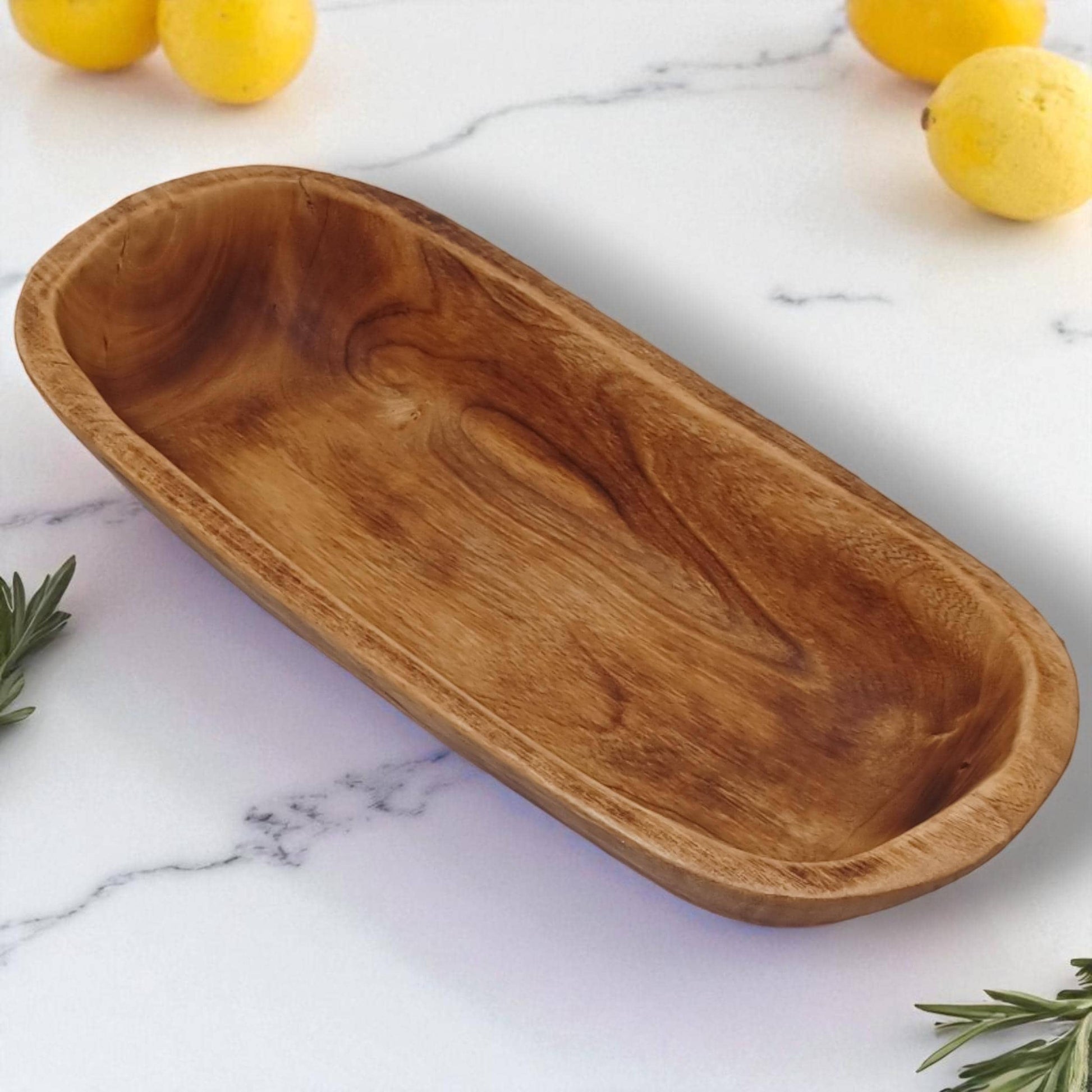Handmade Olivewood Serving Bowl: Rustic Holiday Table Decor