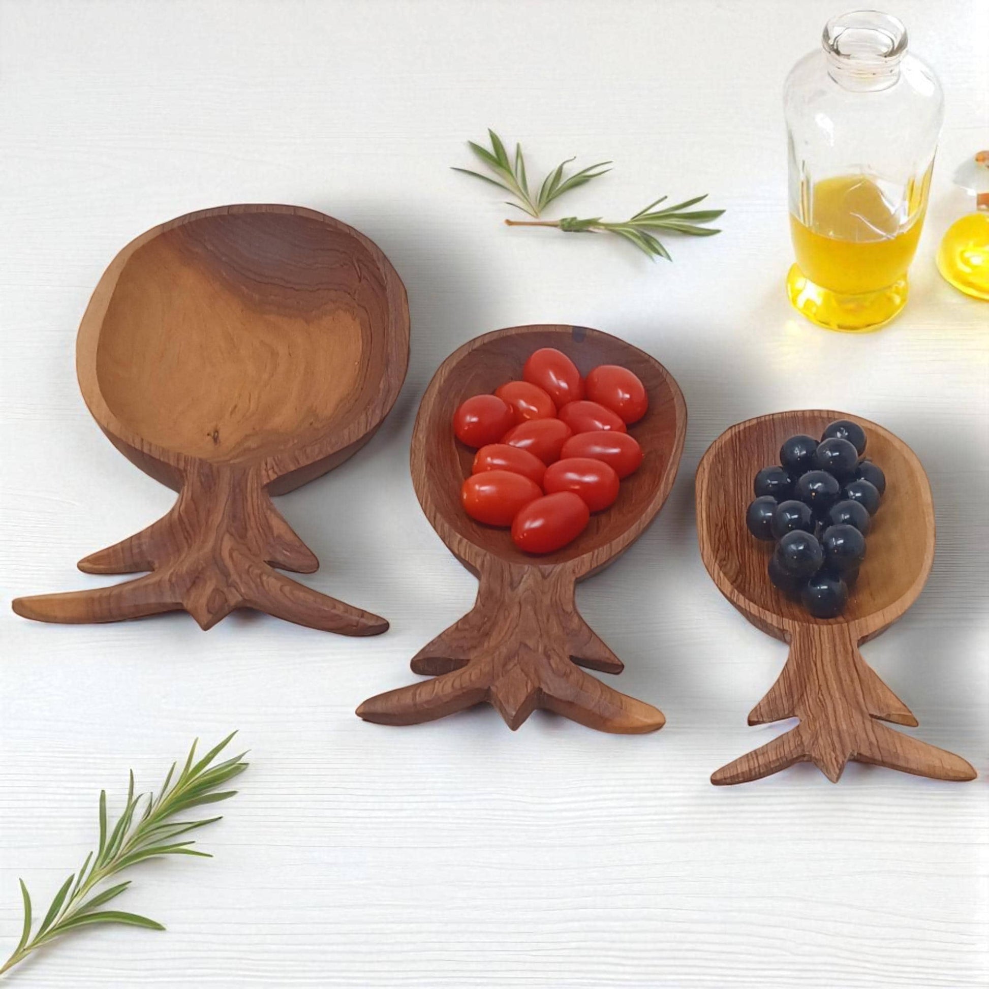 Olivewood Pineapple Bowls (Set of 3): Hand-Carved Nesting Bowls